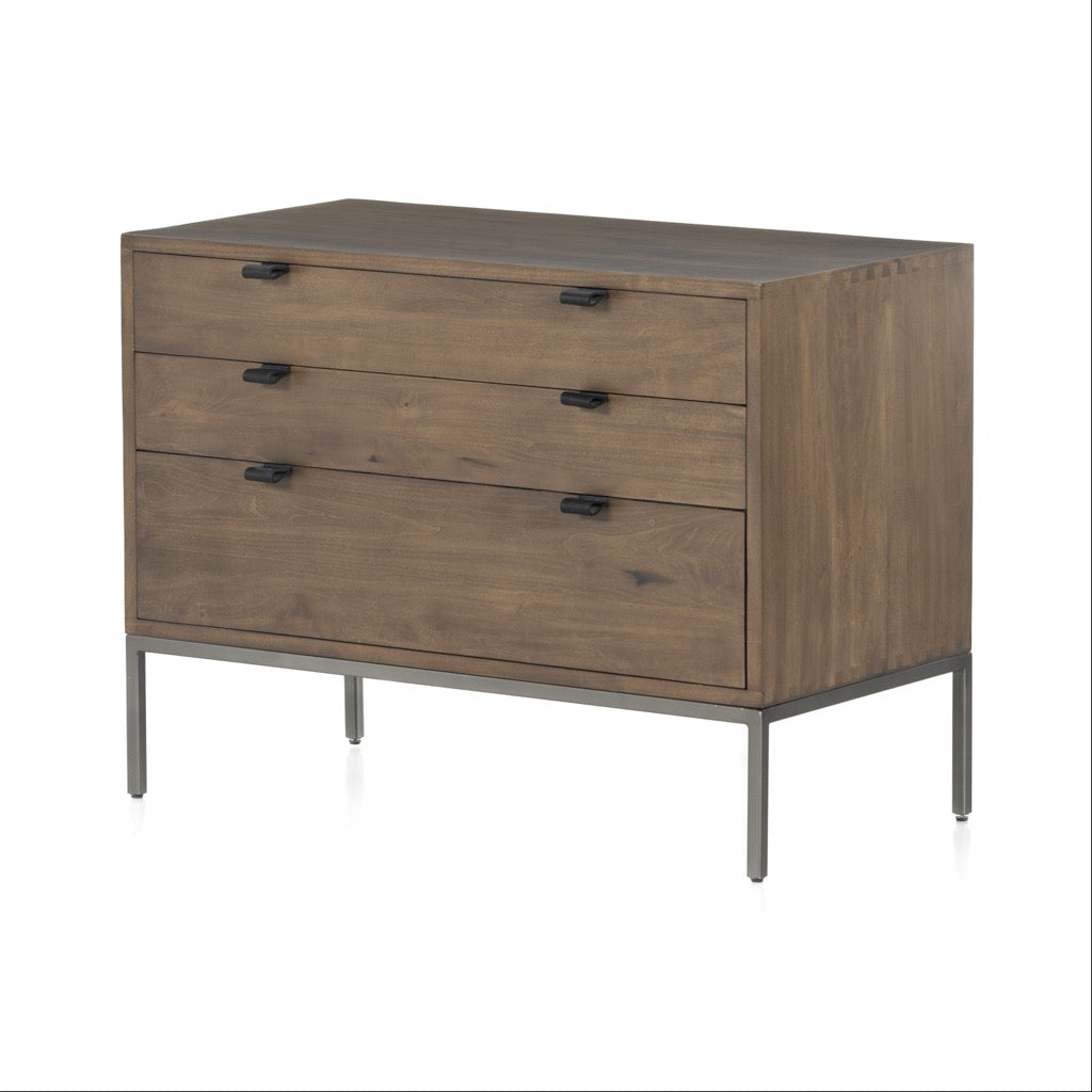 Stylish Trey Large Nightstand in Auburn Poplar - Perfect for Bedroom, Living Room, or Guest Room Decor