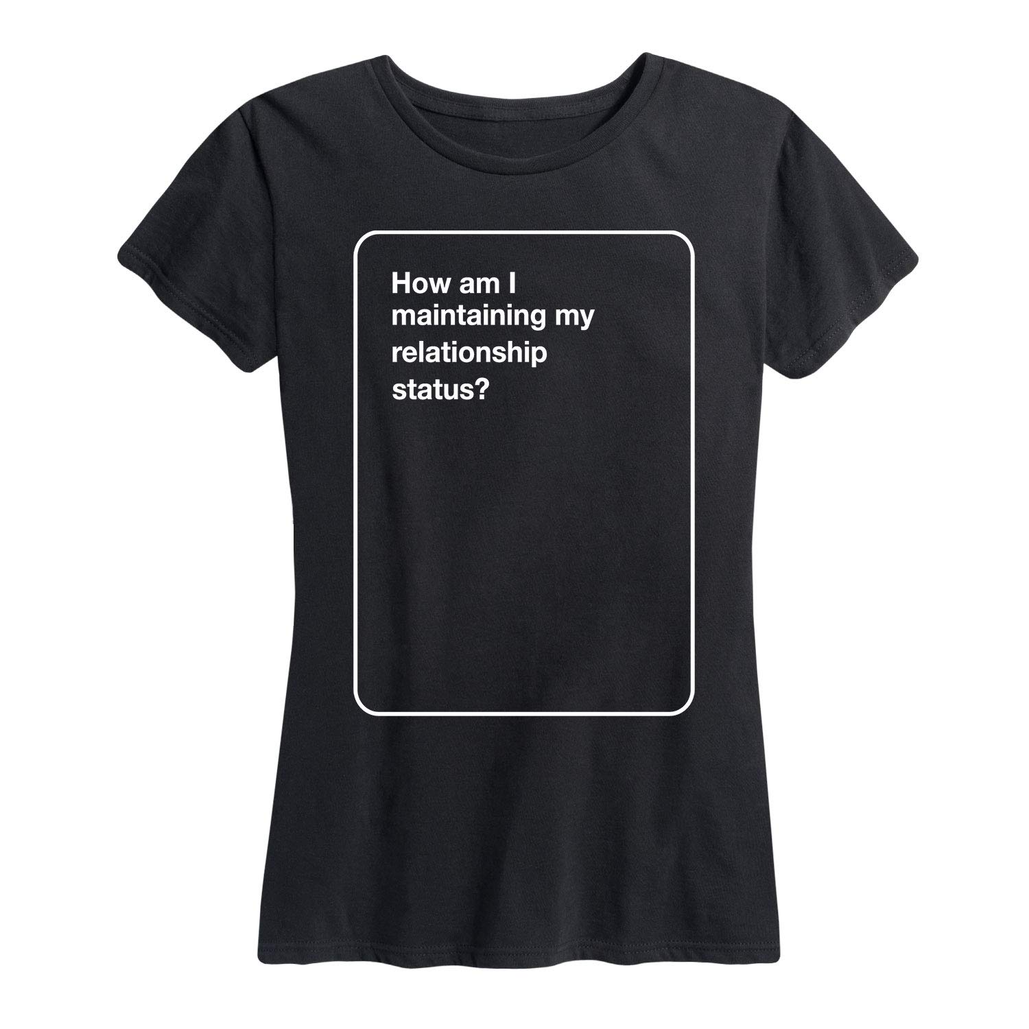 Funny Black Card Game Graphic T-Shirt for Women - Short Sleeve Casual Tee - Perfect for Parties, Game Nights & Everyday Wear