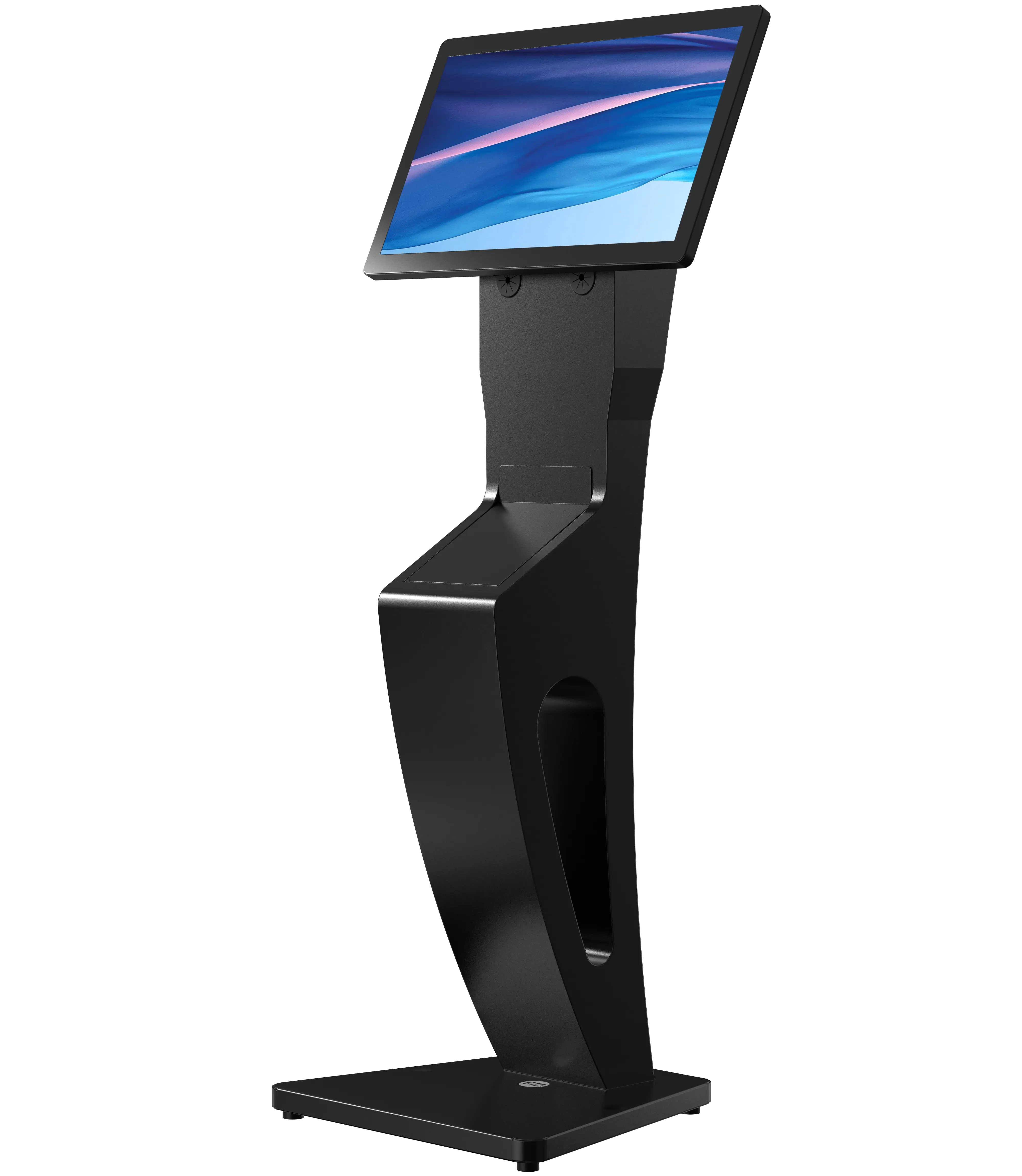 Sleek Floor Stand with Printer Slot for Touchscreen Monitors & Displays - Perfect for Office, Home & Retail Use
