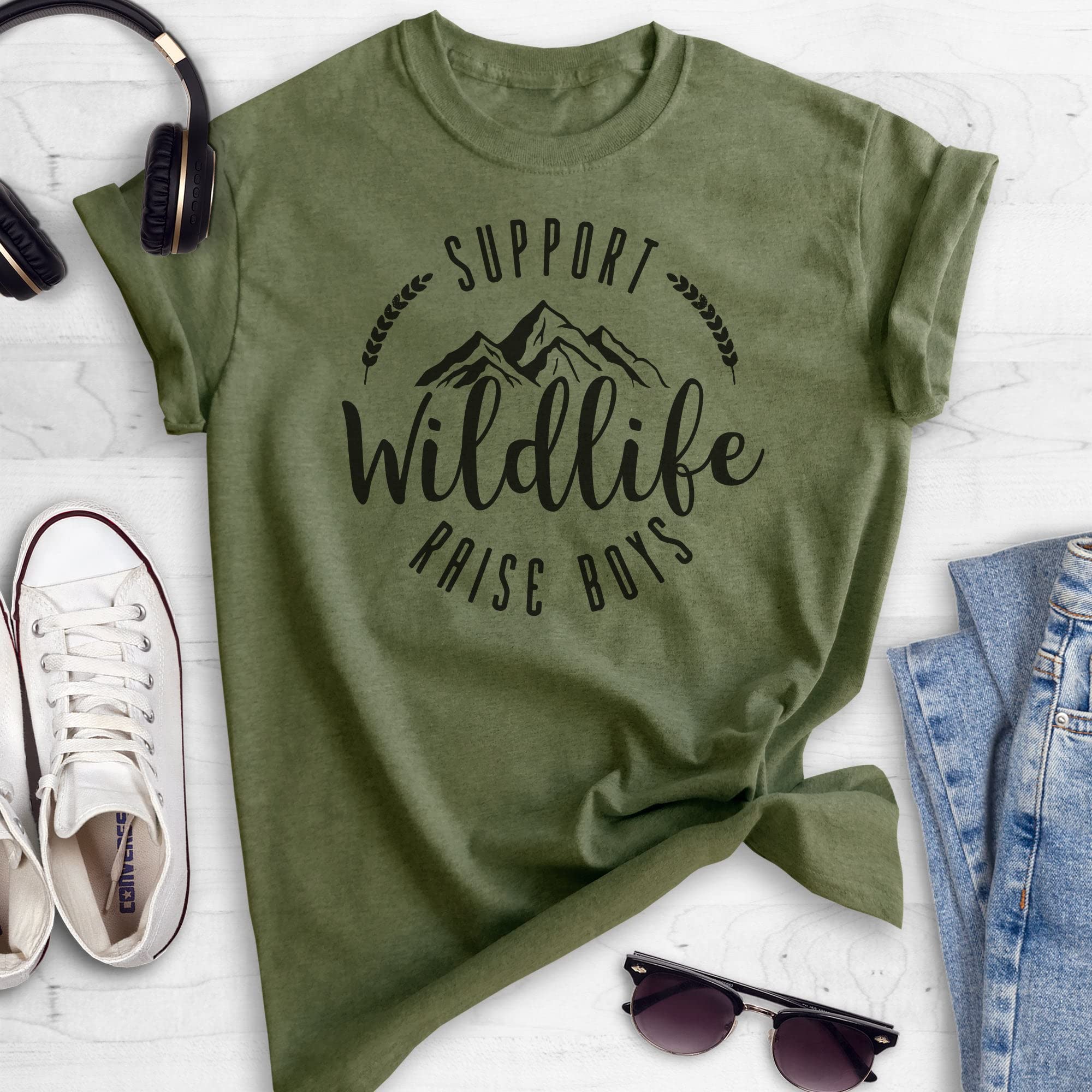Wildlife Conservation Support T-Shirt - Funny Boy Mom & Mama Shirt for Women - Unisex Graphic Tee for Animal Lovers - Perfect for Zoo Visits, Wildlife Volunteering & Mom's Day Out