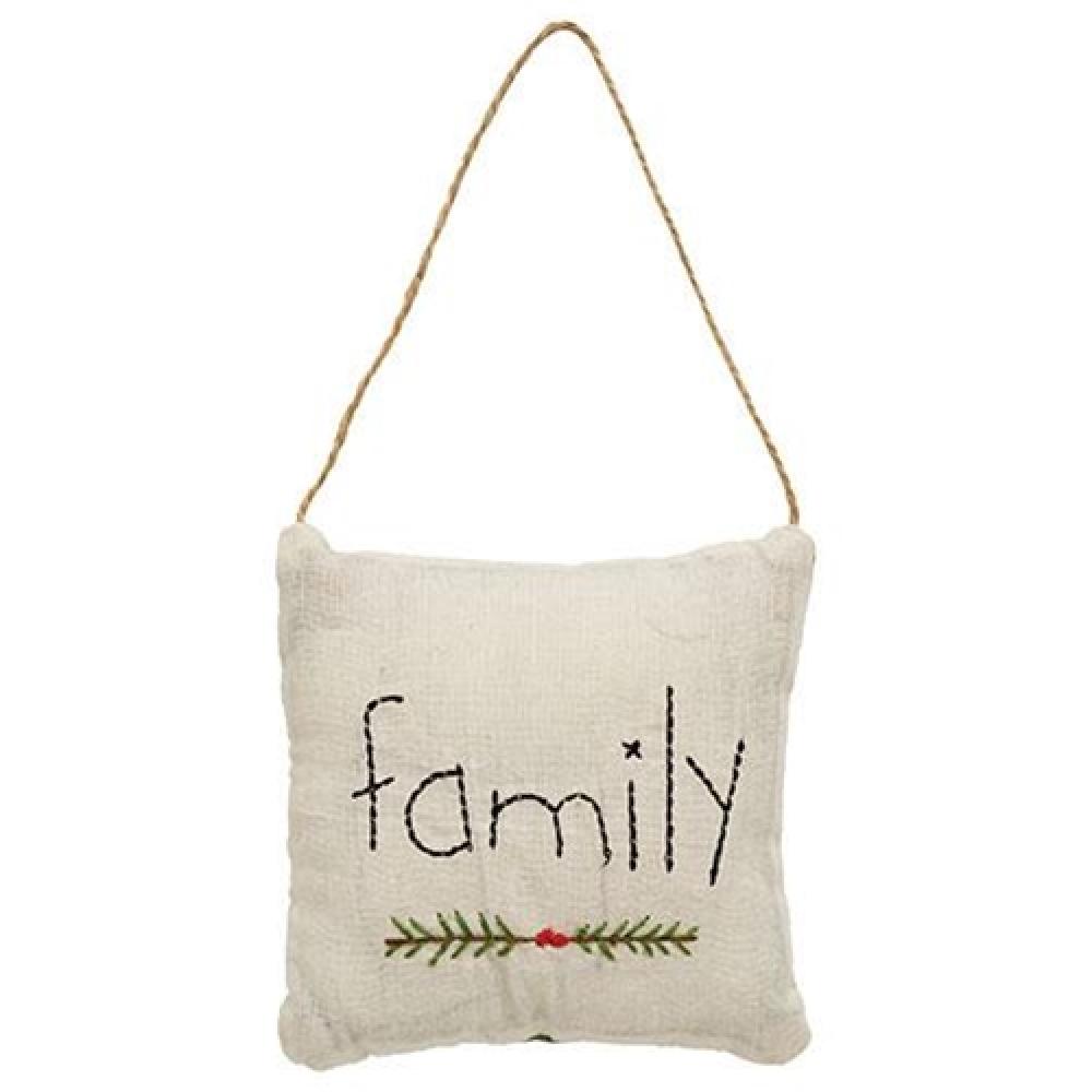 Family Pillow Ornament - Personalized Christmas Decor for Home, Tree & Gifts | Perfect for Holiday Decorations, Stocking Stuffers & Family Keepsakes