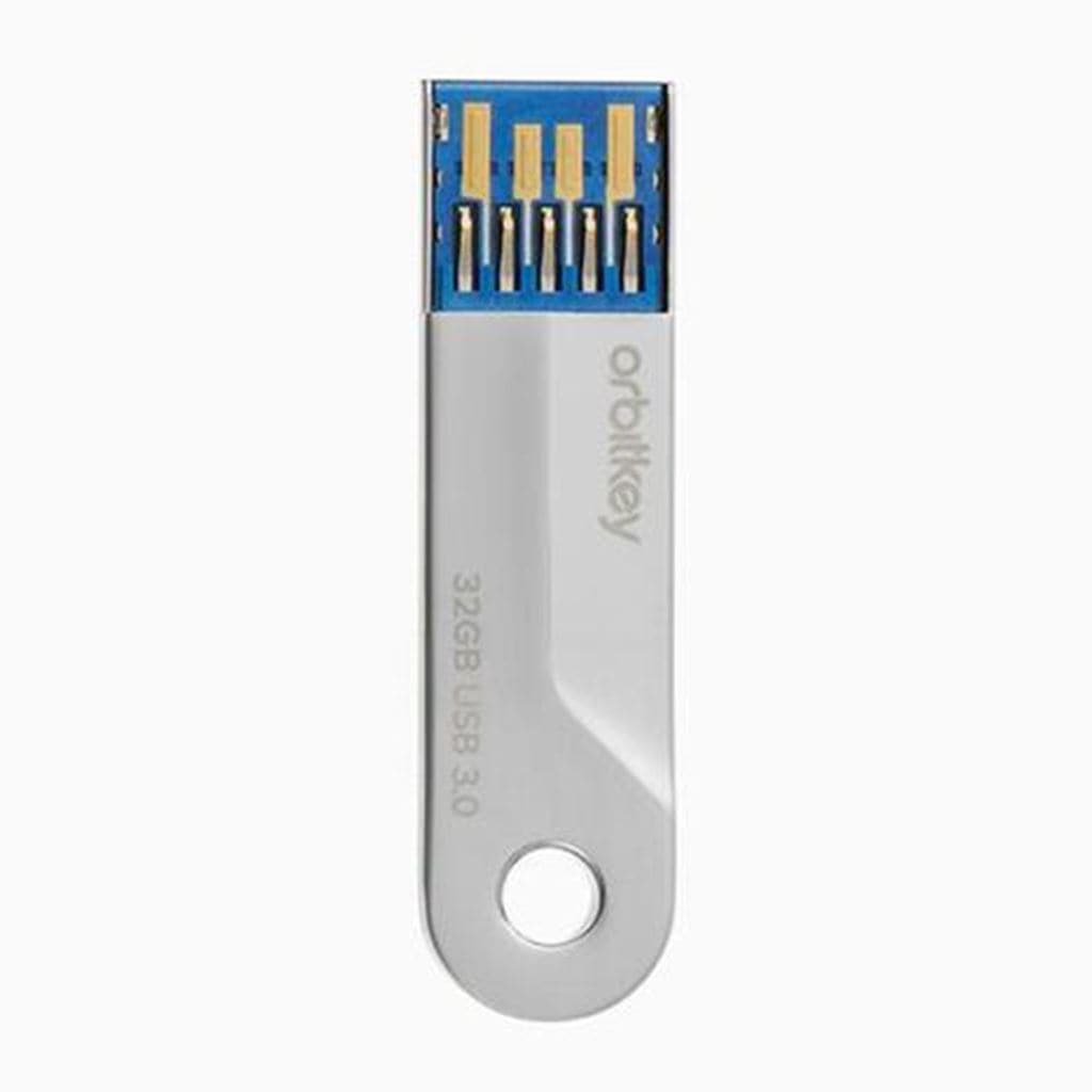 Orbitkey 2.0 USB 3.0 Flash Drive 32GB Silver - Portable Storage for Office, School & Travel Data Transfer