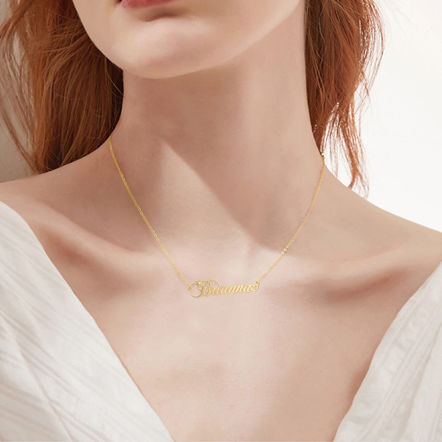 10K, 14K, 18K Solid Gold Personalized Name Necklace for Women - Custom Engraved Jewelry Gift (G-H Color, I2-I3 Clarity) - Perfect for Birthdays, Anniversaries & Special Occasions