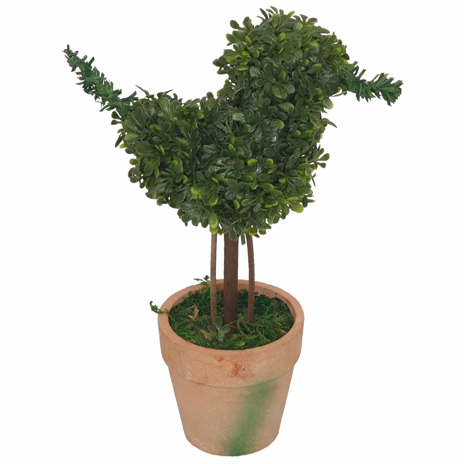 21cm Artificial Topiary Duck Plant in Terracotta Look Pot - Decorative Home & Office Desk Decor by Criterion - Perfect for Indoor Greenery, Wedding Centerpieces, and Garden Decorations