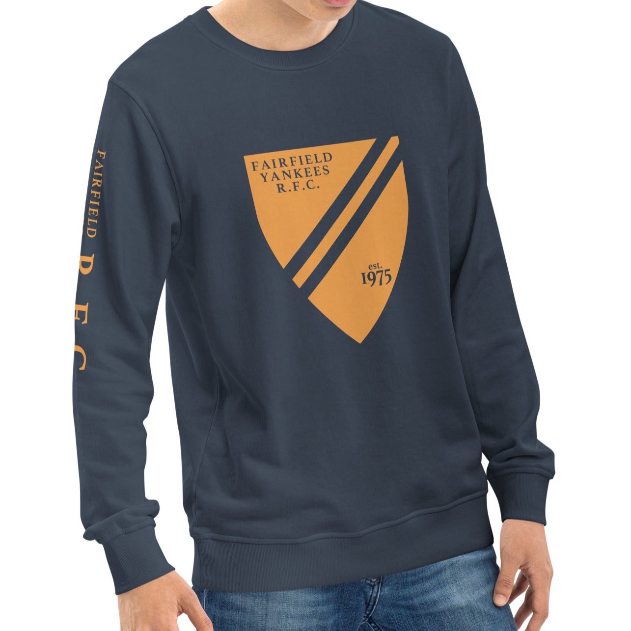 Fairfield Yankees RFC Retro Crewneck Sweatshirt - Vintage Rugby Style Pullover for Men & Women - Perfect for Casual Wear, Game Day & Street Fashion