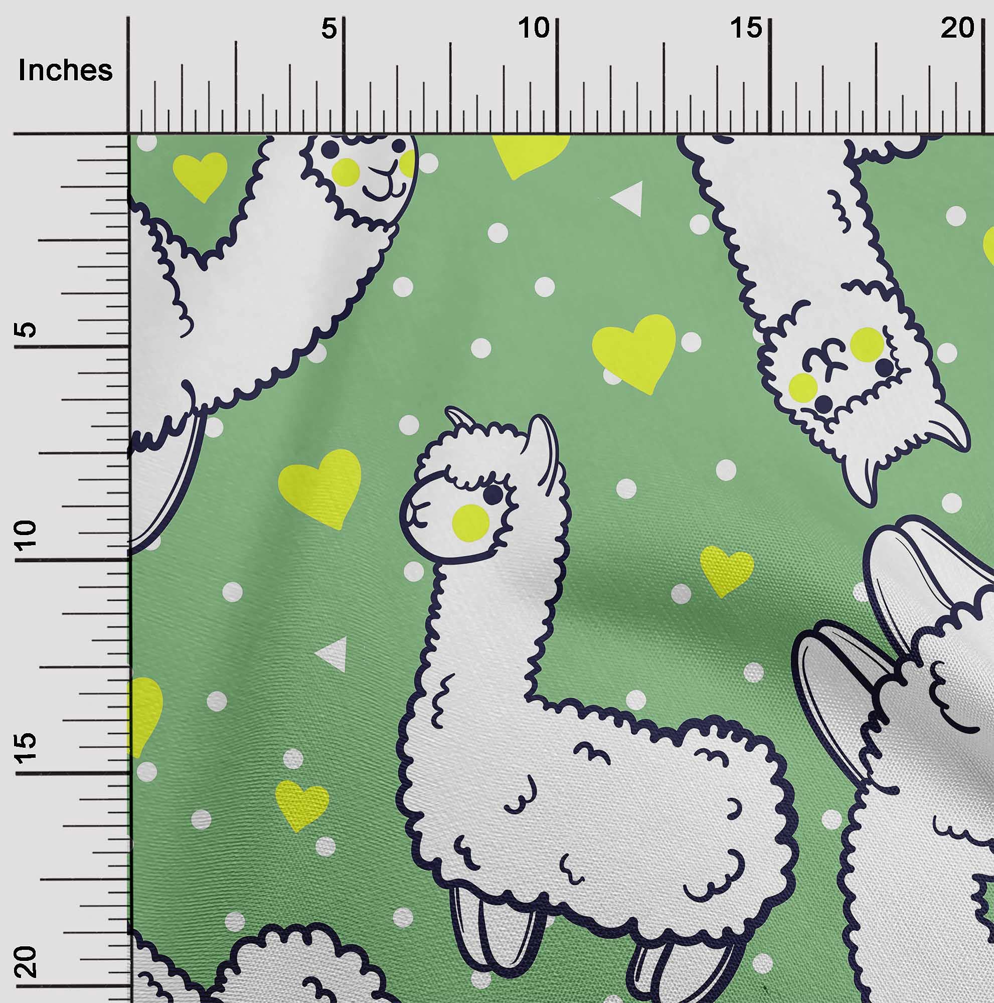 oneOone Velvet Light Green Fabric Sheep Nursery Decor - 58 Inch Wide Printed Craft Fabric for Sewing | Perfect for DIY Baby Blankets, Nursery Curtains & Home Decor Projects
