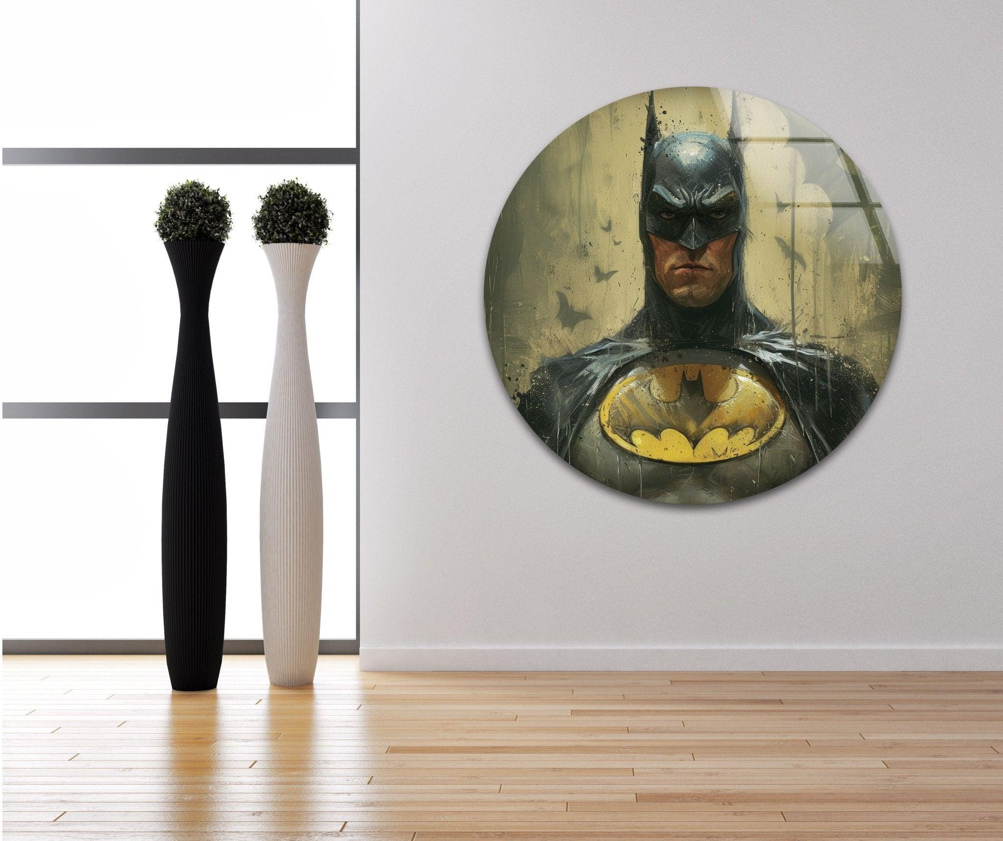 Batman Glass Wall Art - Stunning Superhero Decor for Home & Office - Perfect for Living Room, Bedroom, or Man Cave