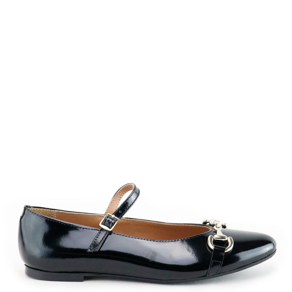Black Patent Leather Mary Jane Shoes with Buckle Strap - Elegant & Comfortable for Women, Girls - Perfect for Weddings, Parties & Formal Occasions