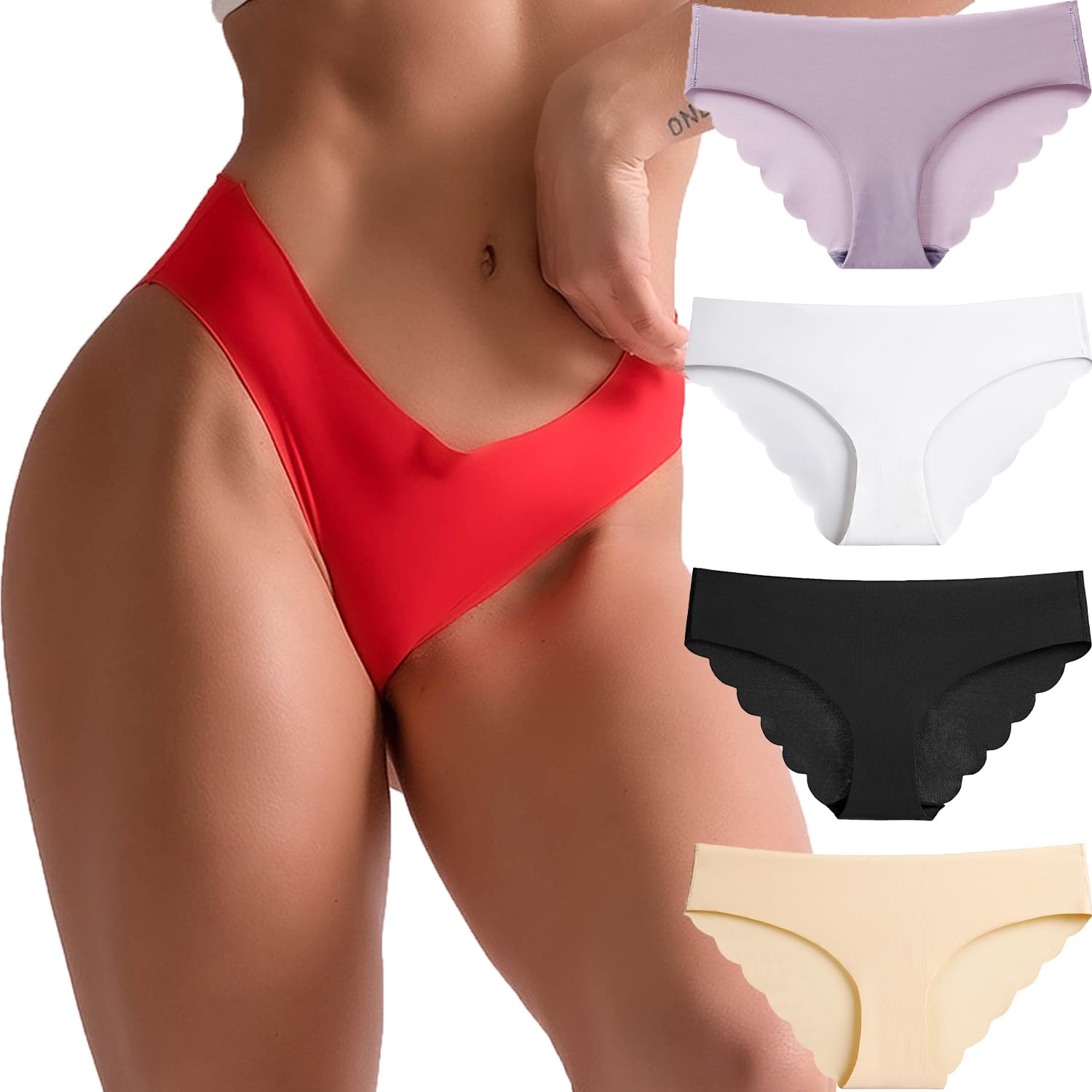 VISSAY Women's Seamless Underwear - Breathable Stretch Bikini Panties for Everyday Comfort | Soft & Supportive Underwear for Workout, Yoga & Daily Wear
