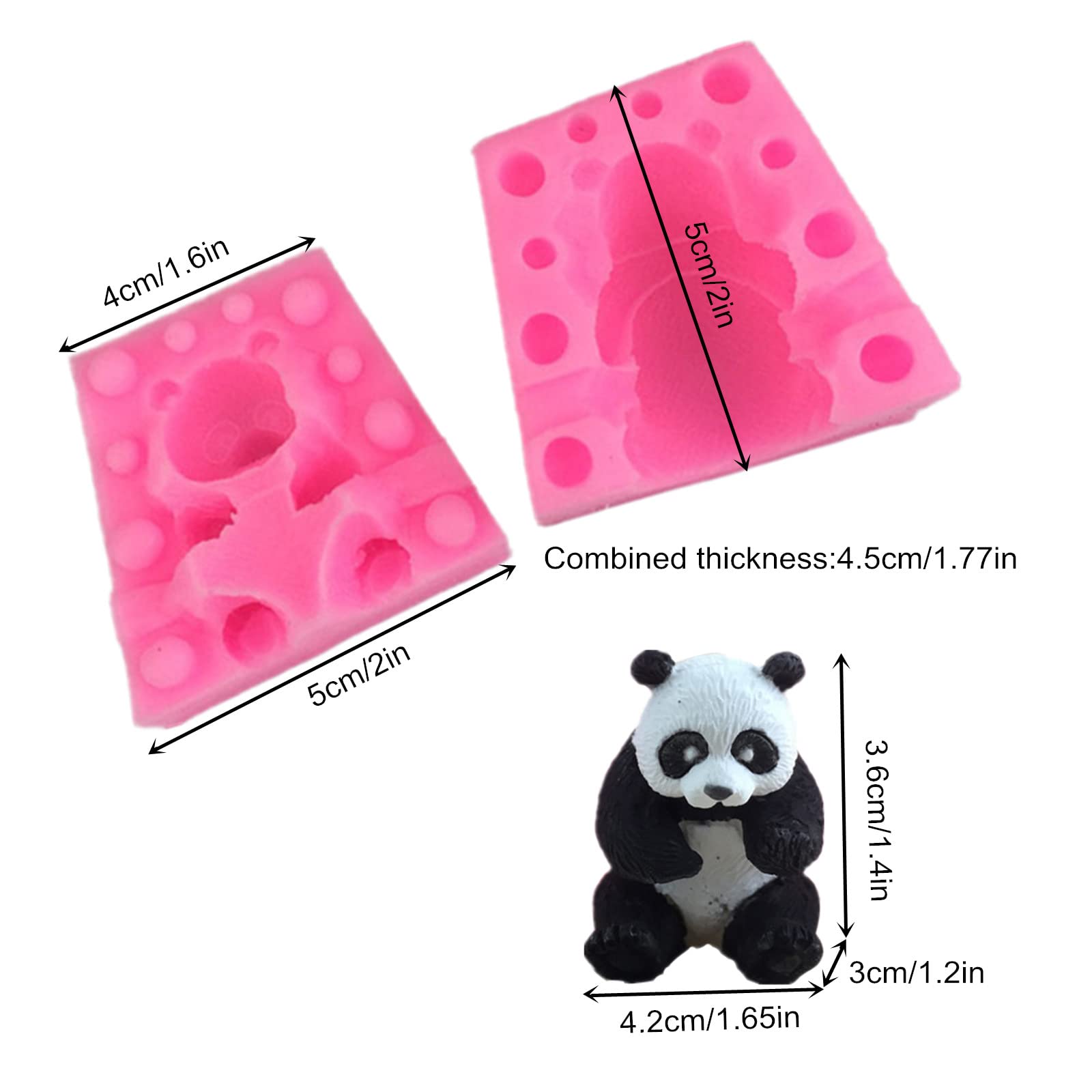 Small Panda Silicone Fondant Mold - Multi-Purpose Silicone Molds for Soap, Candle, Chocolate, Candy, Cake Decorating, Bath Bombs & Polymer Clay - Perfect for Baby Showers, DIY Crafts & Baking Projects