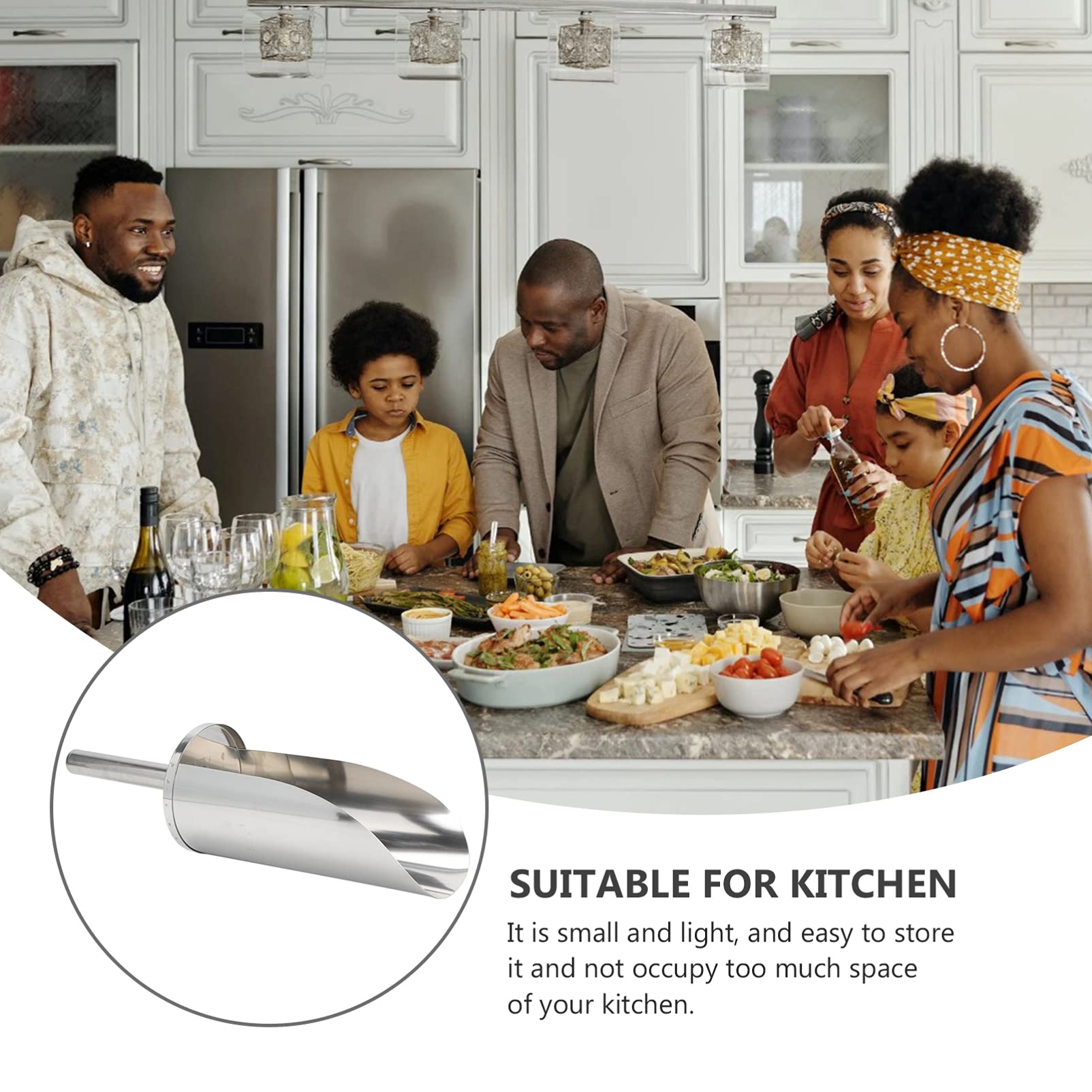 1pc Multi-Function Stainless Steel Spatula - Food Scooper, Ice Shovel, Kitchen Scoop for Cooking, Baking & Serving - Durable Metal Scoop for Ice Cream, Cake, Salad & More