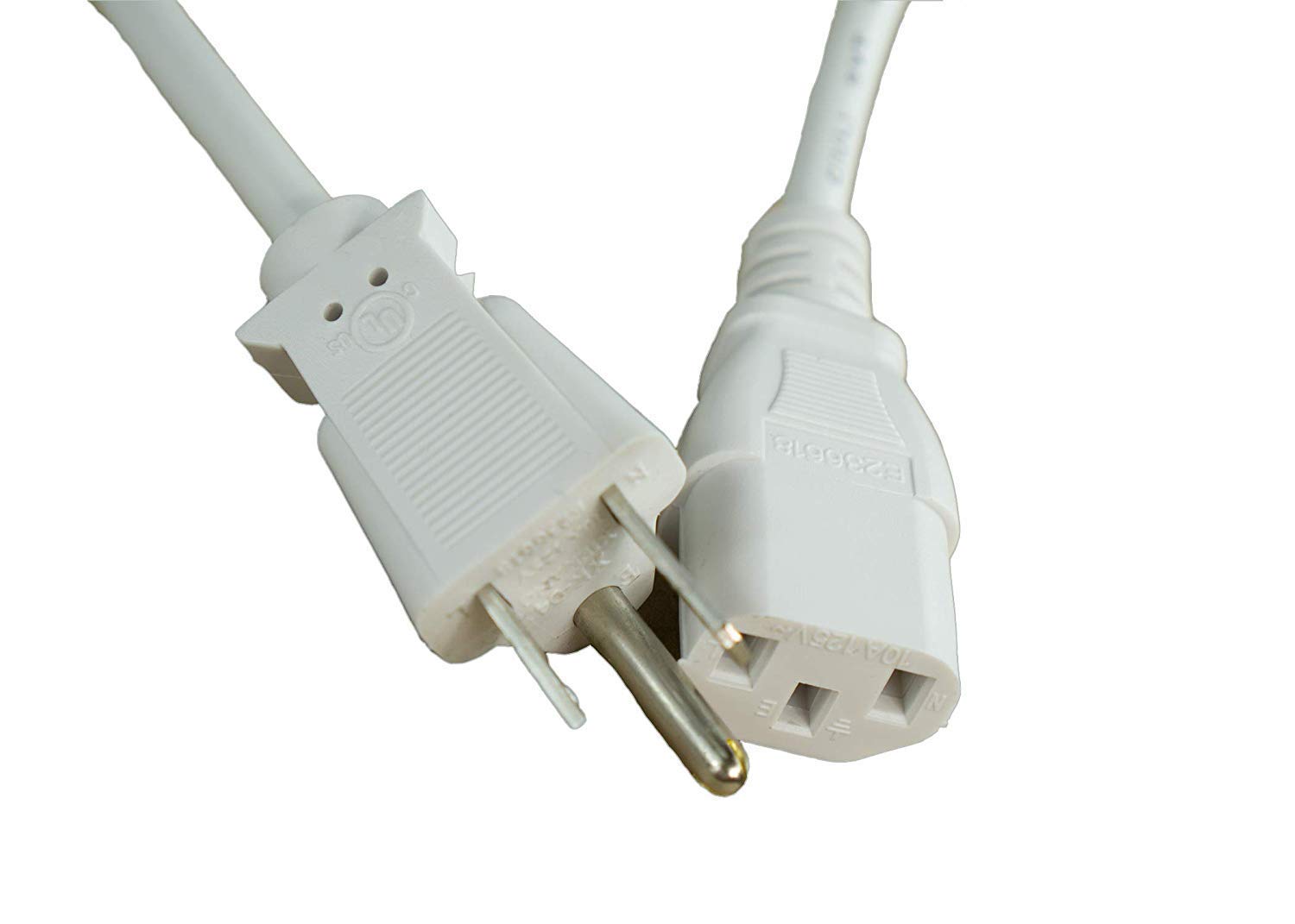 UL Listed OMNIHIL 30FT White AC Power Extension Cord - Compatible with ION Power Glow 200 - Perfect for Stage Lighting, DJ Equipment & Outdoor Events