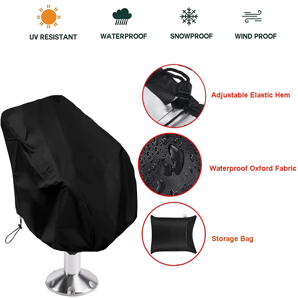 **Waterproof Boat Seat Cover for Pontoon & Helm Chairs - Dustproof Captain's Bench Seat Protector | Ideal for Outdoor Boating, Fishing & Marine Use**