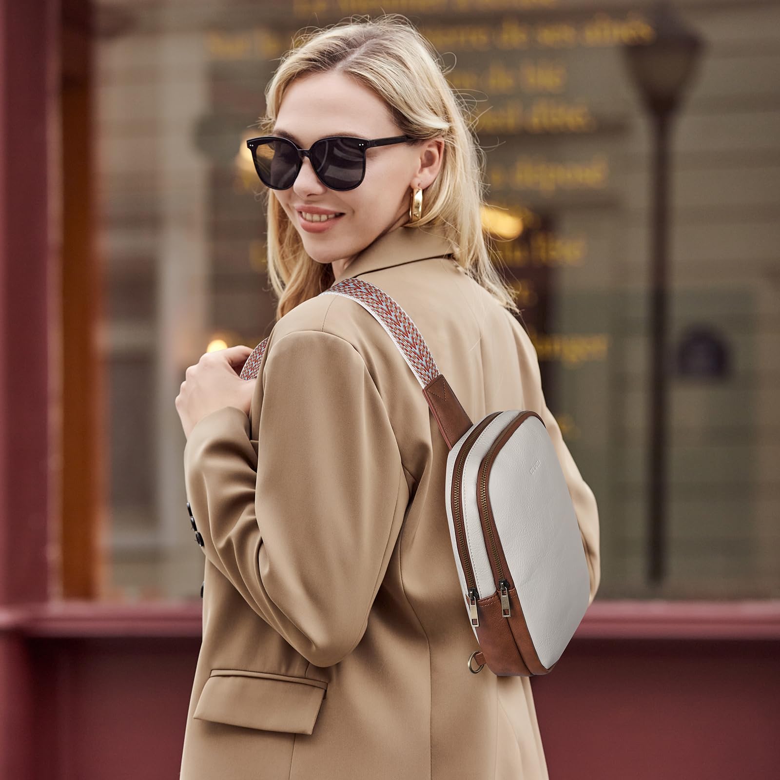 CLUCI Genuine Leather Crossbody Bag for Women - Stylish Sling Backpack Purse, Adjustable Strap, Lightweight & Durable - Perfect for Travel, Shopping & Daily Use