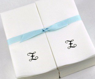 Personalized Black Script Initial Z Disposable Linen Guest Hand Towels with Ribbon - 200 Count Bulk Pack - Perfect for Weddings, Baby Showers & Luxury Events