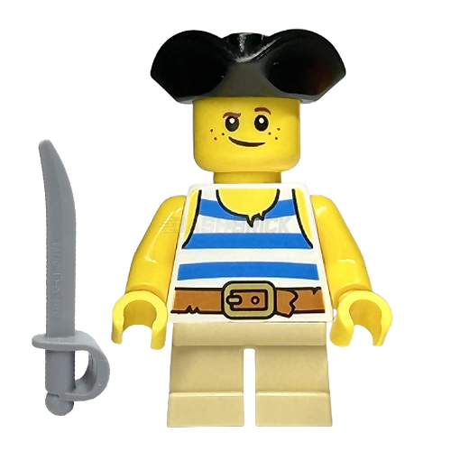 LEGO Minifigure Pirate Boy with Tricorne Hat - Child Pirate Costume Toy for Kids [twn464] - Perfect for Pirate-Themed Play, Birthday Gifts & LEGO Collections