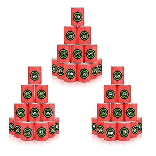 EVA Foam Gun Shoot Soft Targets - 18 Pack Kids Toy Blaster Ammo for Nerf Guns | Outdoor Play, Birthday Party Gifts & Backyard Games
