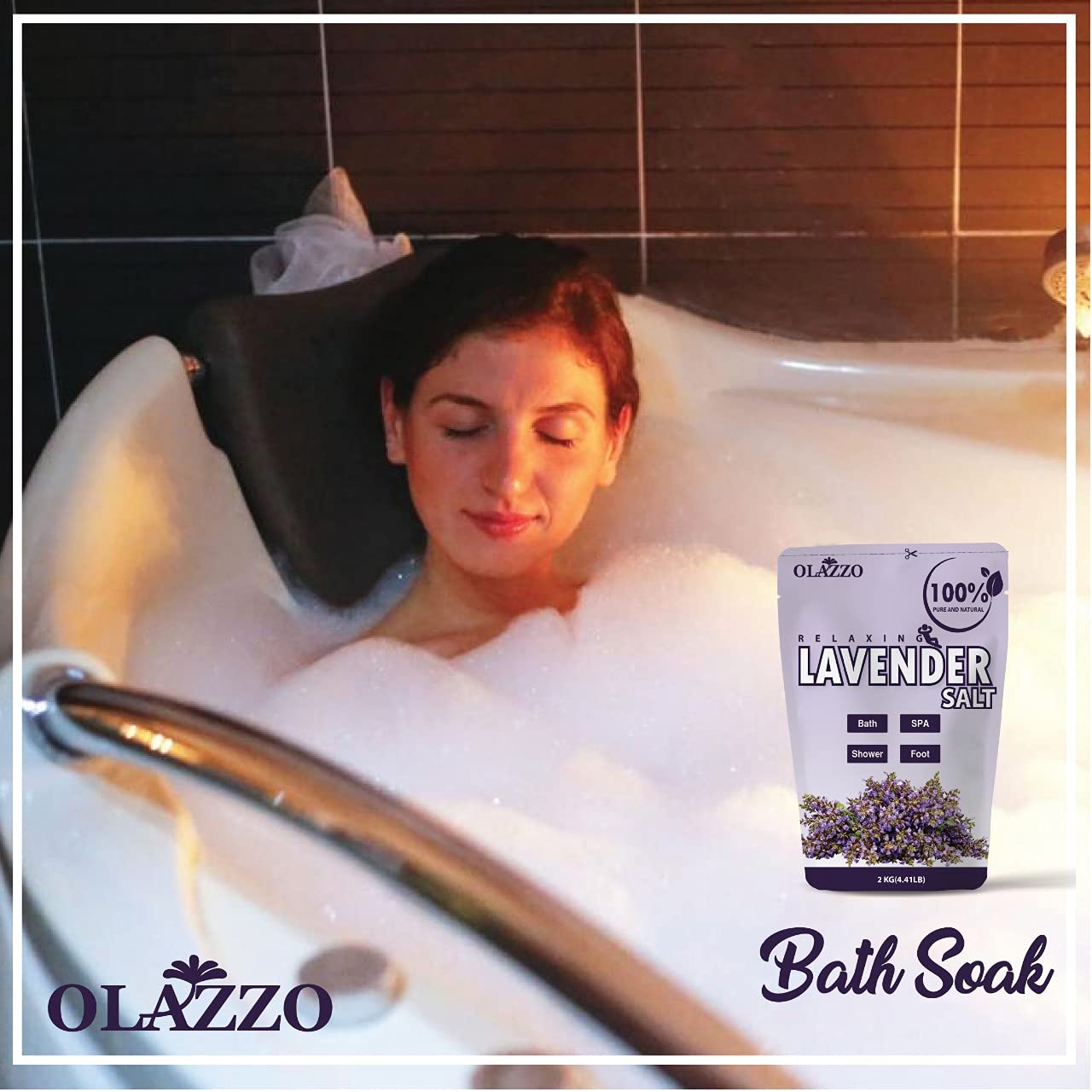 Pure Lavender Essential Oil & Epsom Salt - 100% Natural for Hair, Skin, Face Care, Relaxation & Aromatherapy (1kg) - Perfect for Bath Soak, Massage, Diffuser & Sleep Aid