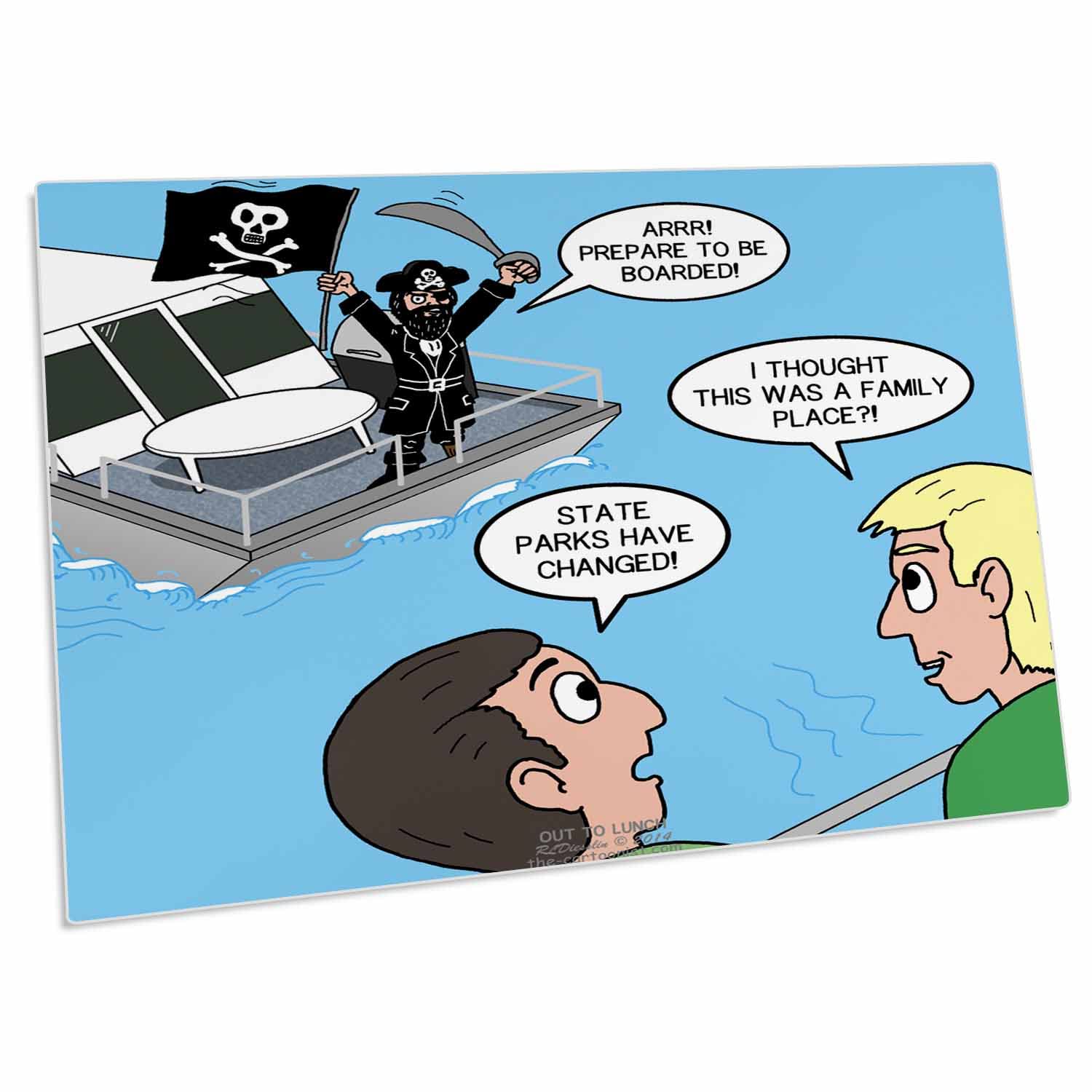 3D Rose Houseboat Pirate on a Recreational Lake - Non-Slip Desk Pad & Place Mats Set (dpd-221249-1) - Perfect for Dining Tables, Office Desks, and Kitchen Countertops