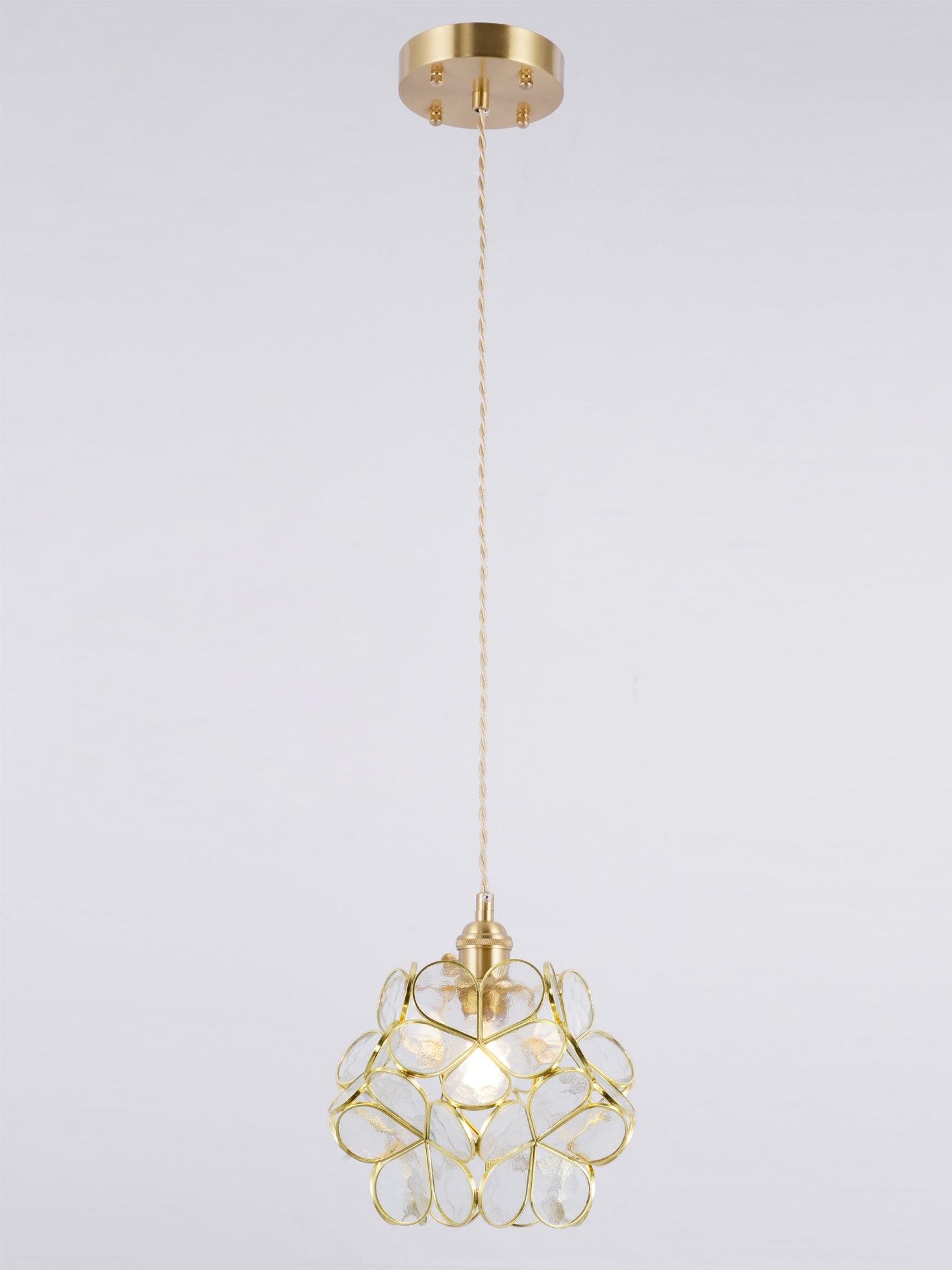 Modern Glass Petal Pendant Light - Elegant Floral Ceiling Lighting Fixture for Dining Room, Kitchen Island & Bedroom Decor