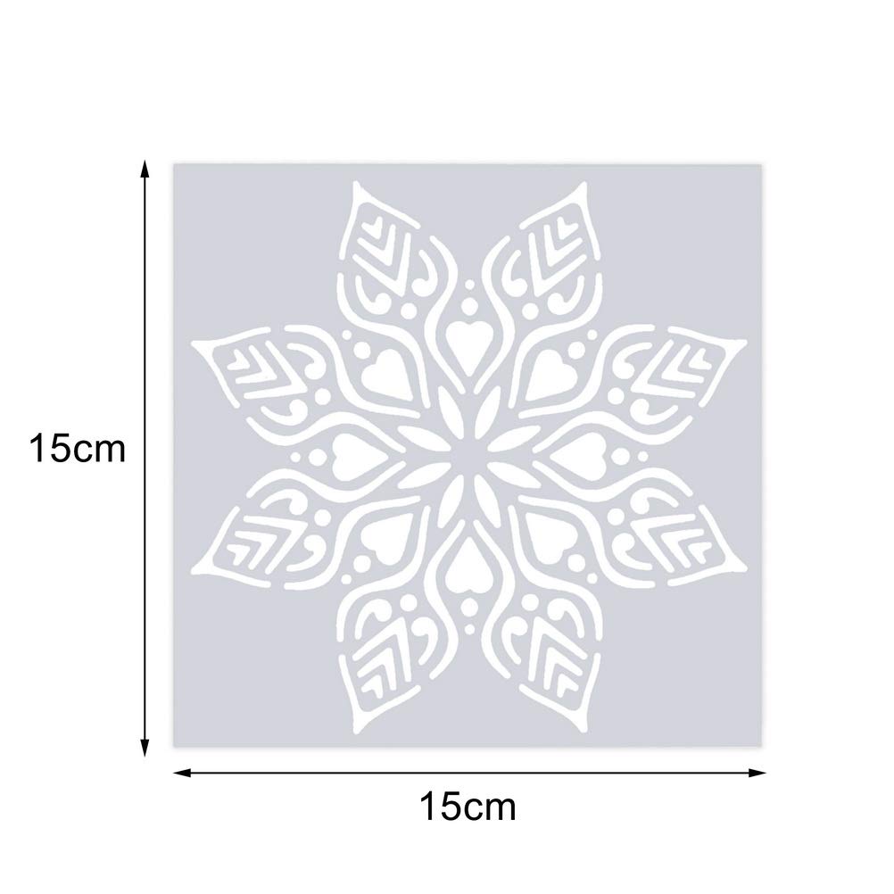 16-Piece Reusable Mandala Stencils Set (6x6 Inch) - Dot Painting Templates for DIY Art, Scrapbooking & Wall Decor - Perfect for Canvas, Wood, Fabric & Home Decoration Projects
