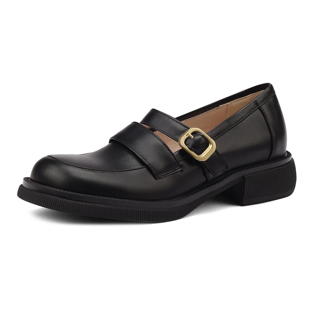JOEUSTY Women's Classic Square Toe Oxford Shoes - Leather Mary Jane Flats & Brogues Loafers for Girls | Comfortable & Stylish for Work, Office & Casual Wear