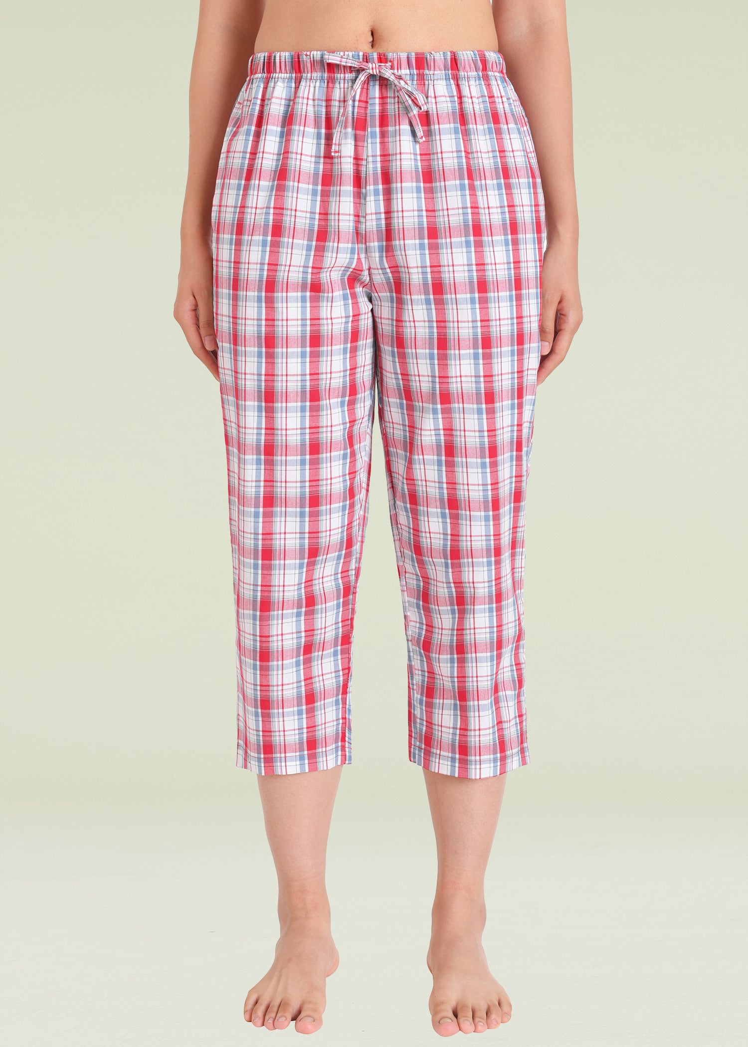 Women's Cotton Capri Pajama Pants with Pockets - Soft Lounge Pants for Sleep, Yoga & Relaxing at Home