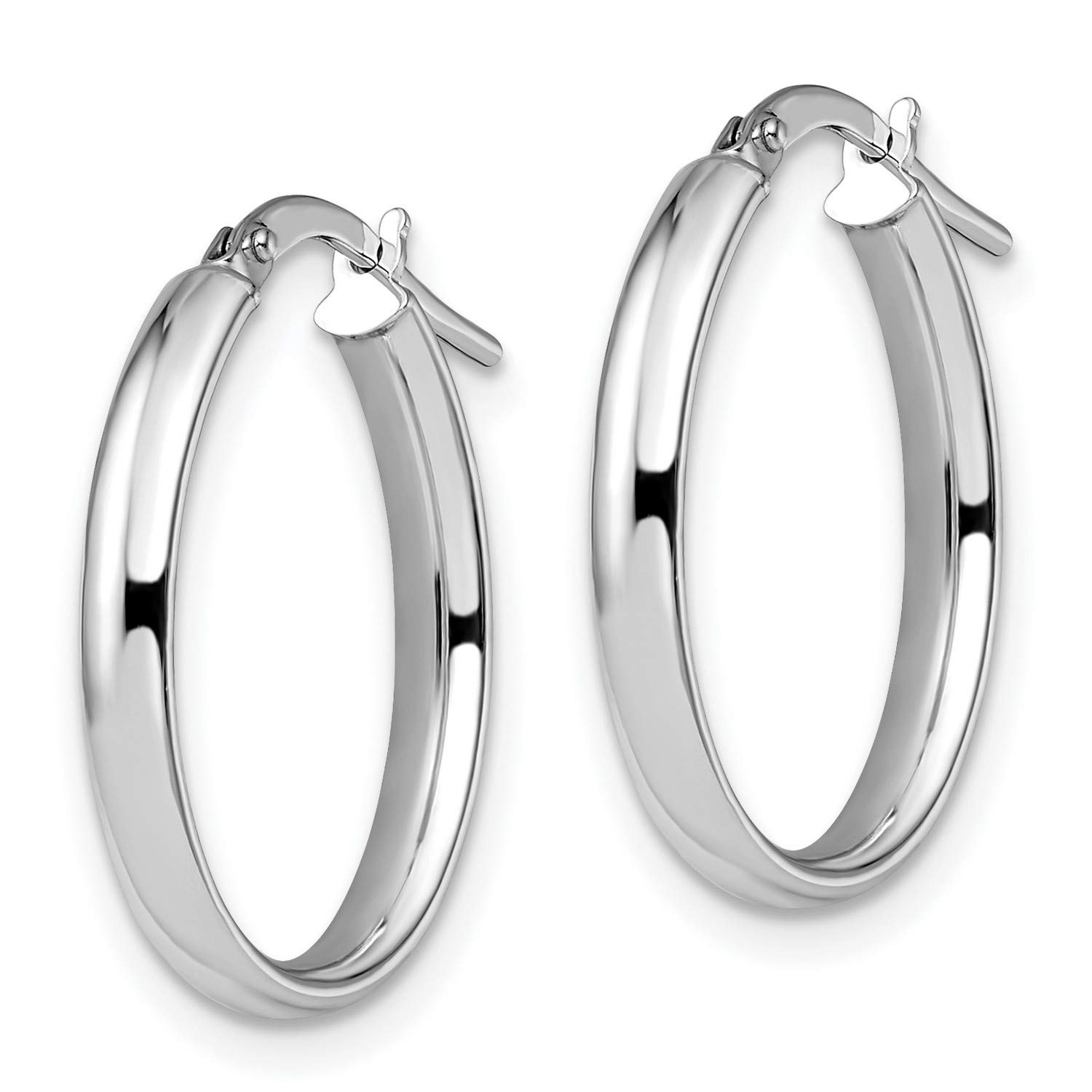 14K White Gold Oval Hoop Earrings for Women - 22x16mm Dainty Everyday Jewelry, Perfect for Work, Date Night & Special Occasions