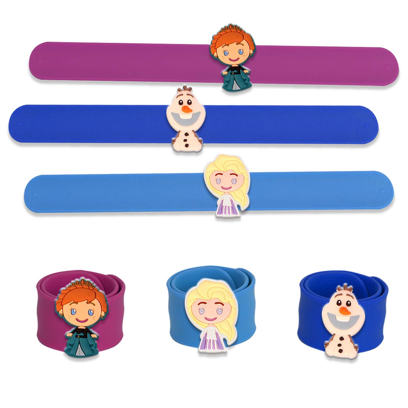 Frozen 2 Slap Bracelets for Kids by Tara Toys - Disney Princess Elsa & Anna Wristbands - Fun Party Favors, Birthday Gifts & Classroom Rewards