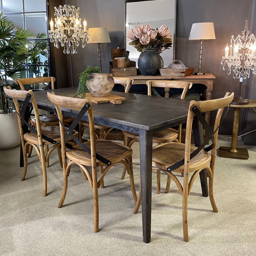 Vicchy 180cm Deep Brown Dining Table - Perfect for Family Gatherings, Dinner Parties & Modern Home Decor