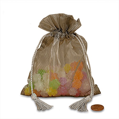 Premium Silver Organza Favor Bags 3