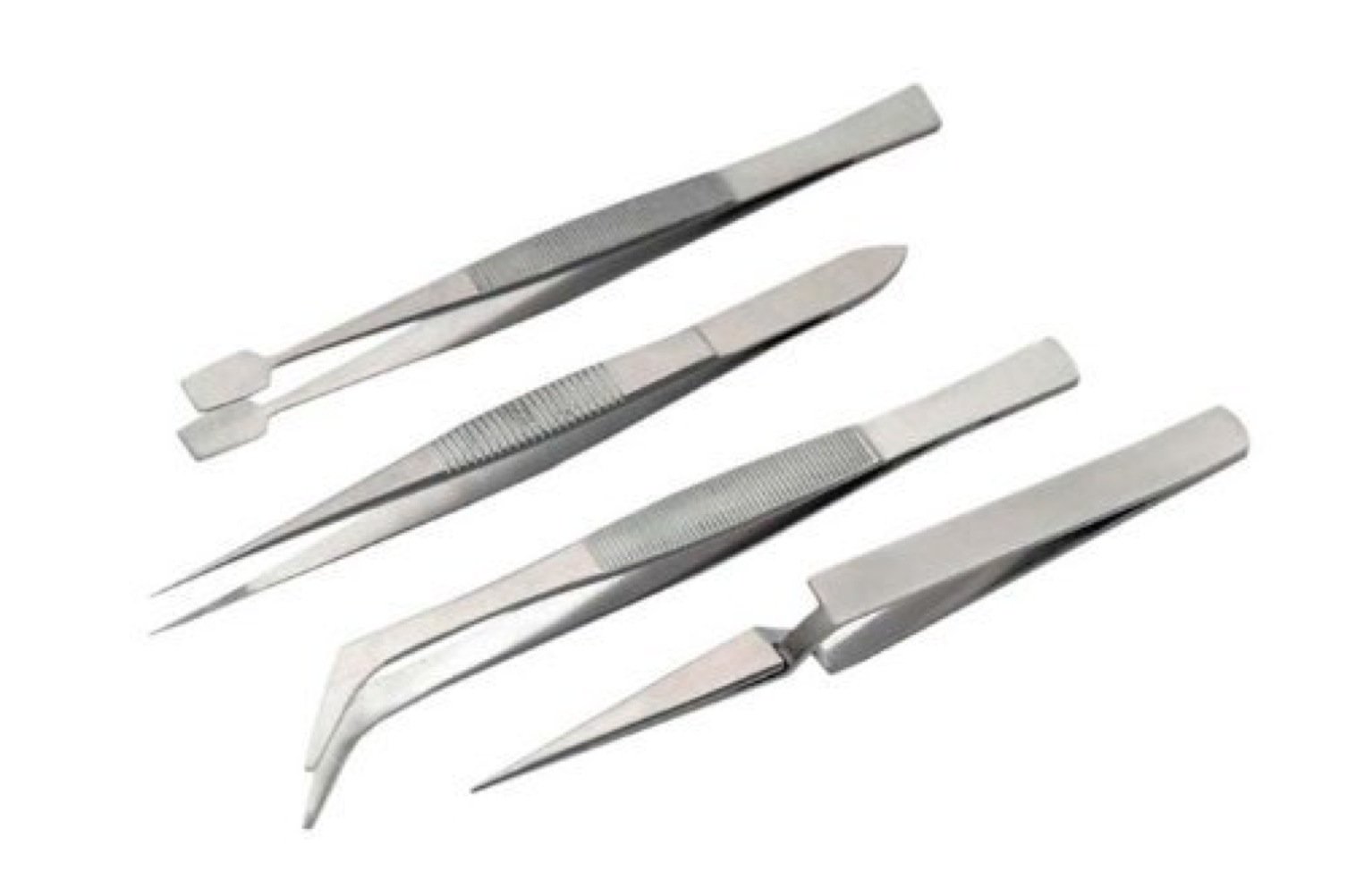 Szco Supplies Professional 4-Piece Jeweler's Tweezers Set - Precision Tools for Jewelry Making, Watch Repair & Electronics Work