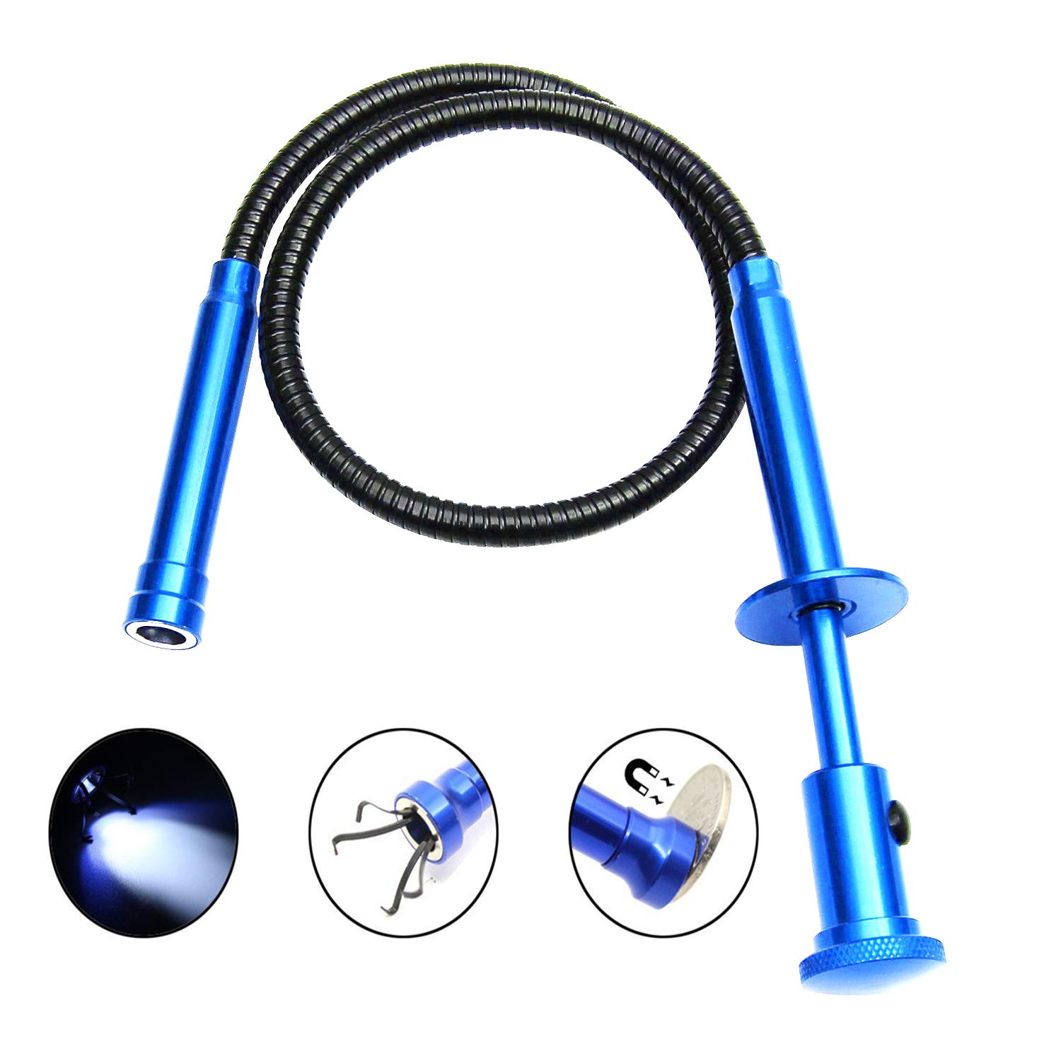 LED Light Claw Type Flexible Picker & Telescopic Inspection Mirror - Essential Household Tool Set for Home Repairs, Car Maintenance, and Hard-to-Reach Areas