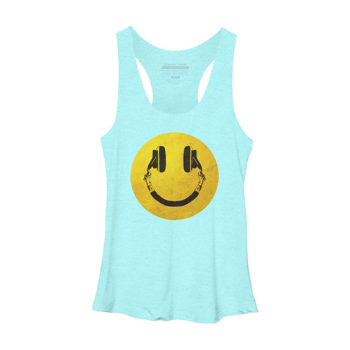 ArtTypeMachine Women's Music Smile Racerback Tank Top - Soft Cotton Workout & Casual Wear - Perfect for Yoga, Gym, and Summer Outfits