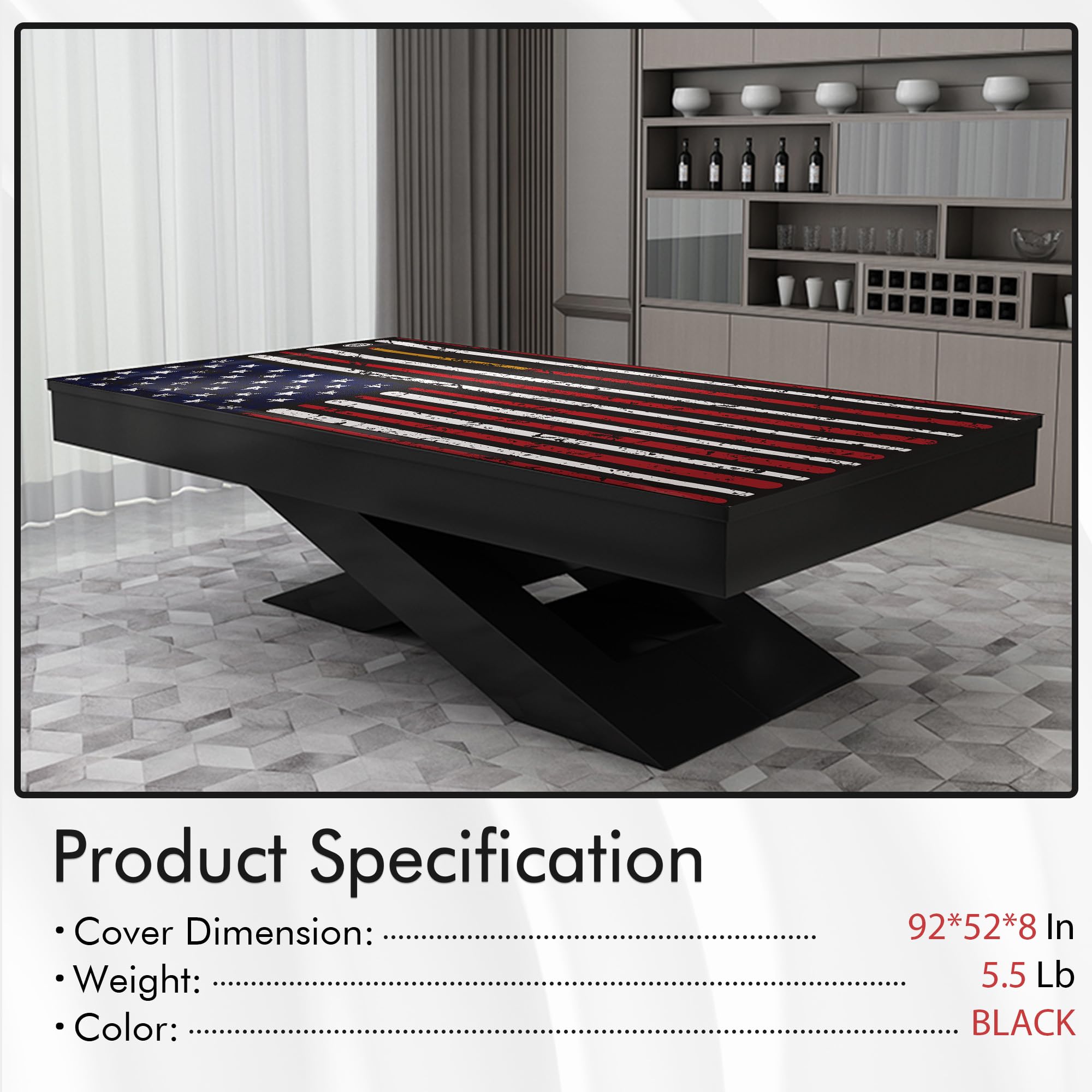 **7ft Waterproof Leather Pool Table Cover - Premium Billiard Table Protector for Indoor & Outdoor Use - Protects Felt & Extends Table Life - Ideal for Home Game Rooms, Bars & Clubs**