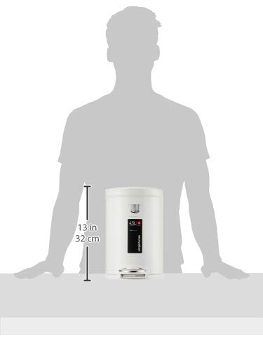 Simplehuman 4.5 Liter White Steel Bathroom Trash Can - Perfect for Small Spaces, Powder Rooms & Vanities | Durable & Stylish Waste Bin for Home, Office or Hotel Use