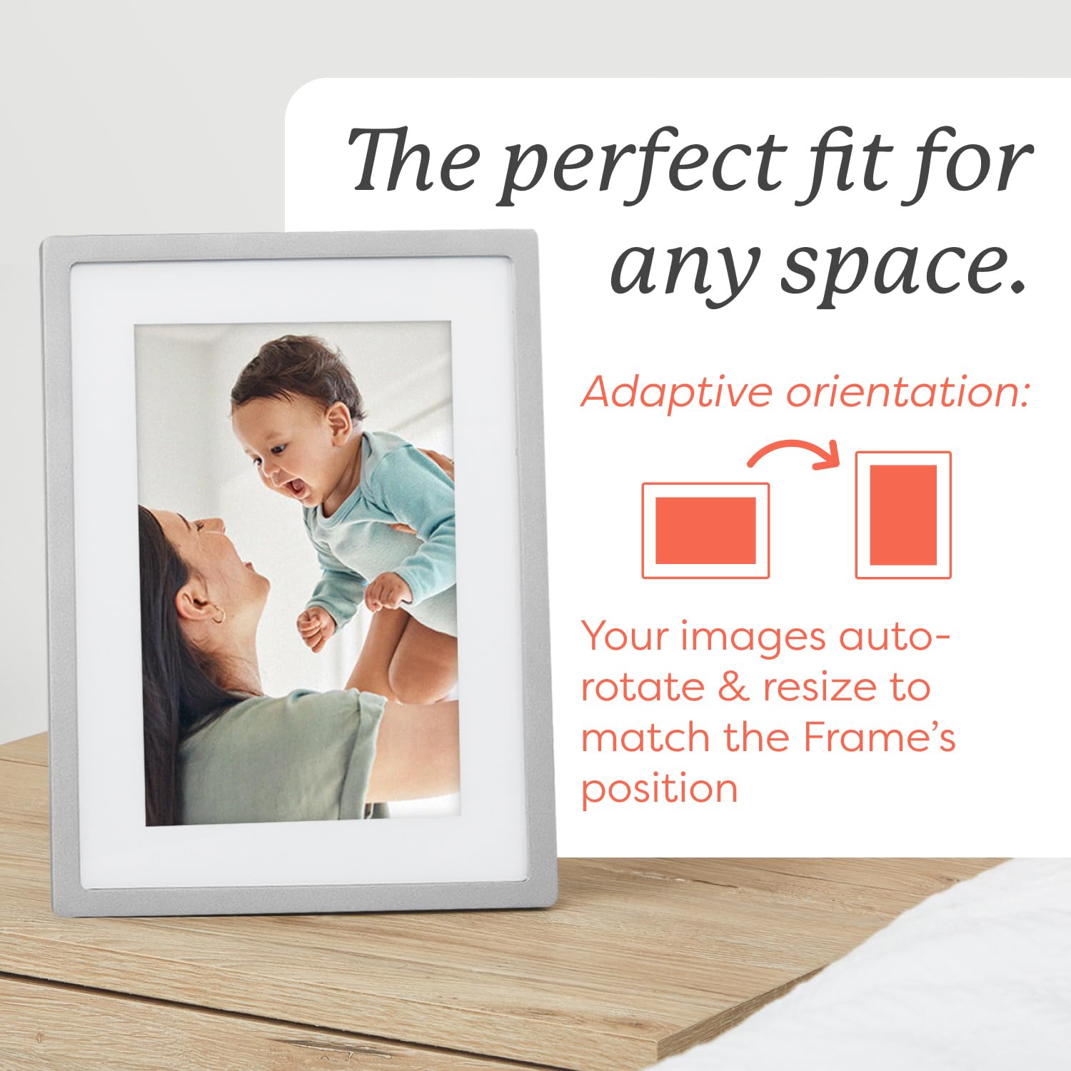 Skylight 10 Inch WiFi Digital Picture Frame with Touch Screen - Upload Photos from Phone, Customizable Gift for Family & Friends - Silver Display for Home, Office & Bedroom Decor