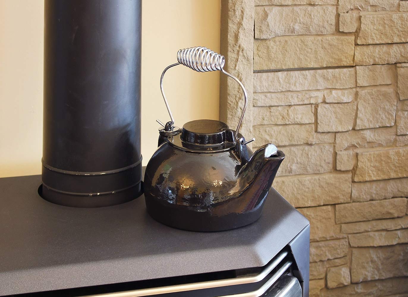 2.5 Quart Cast Iron Humidifying Woodstove Kettle - Perfect for Home Heating, Aromatherapy & Dry Air Relief in Winter