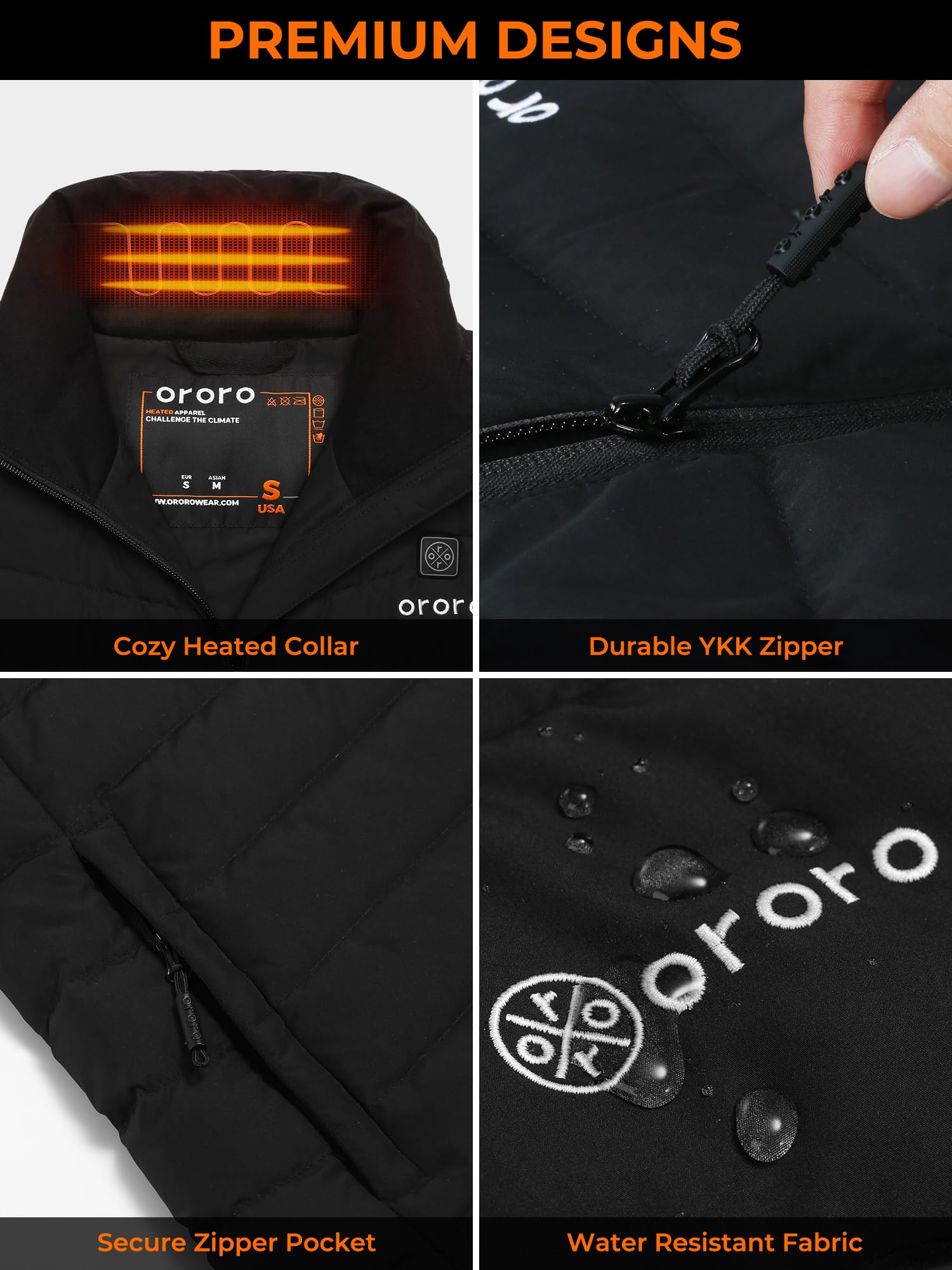 ORORO Women's Heated Down Vest with Rechargeable Battery - 800 Fill Power Lightweight Winter Heated Jacket for Outdoor Activities, Hiking & Cold Weather (Charger Not Included)