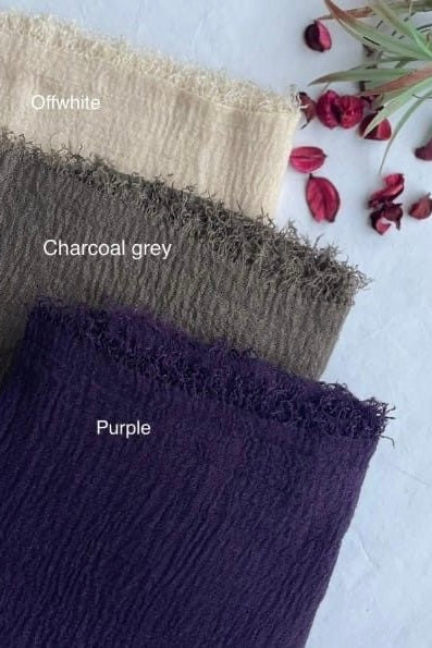Soft Cotton Crinkle Hijab - Charcoal Grey Scarf for Teen Girls - Perfect for School, Prayer & Everyday Wear