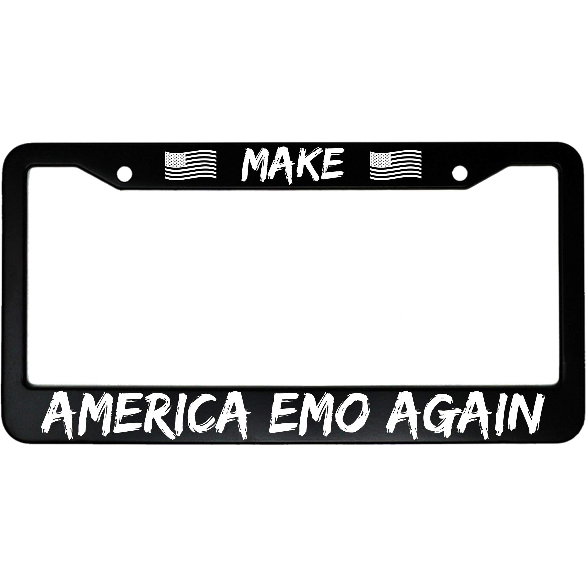 MCMP Make America Emo Again Aluminum License Plate Frame - Durable Car Accessory for Emo Music Fans & Vintage Style Lovers - Perfect for Cars, Trucks & Motorcycles