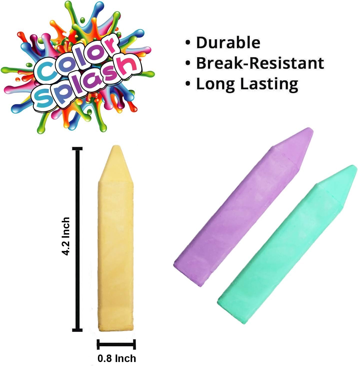 48-Pack Vibrant Scented Neon Sidewalk Chalk for Kids - Jumbo Washable Cone-Shaped Chalk for Outdoor Play, Street Art & Chalkboard Activities - Perfect for Driveway Drawing, Classroom Learning & Summer Fun
