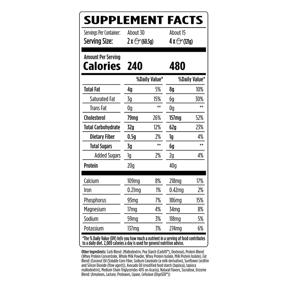 VMI Sports Major Mass Lean Mass Gainer Protein Powder - 4lbs Apple Pie Flavor for Muscle Growth & Weight Gain | High Calorie Protein Shake for Men & Women | Post-Workout Recovery & Bulking Supplement