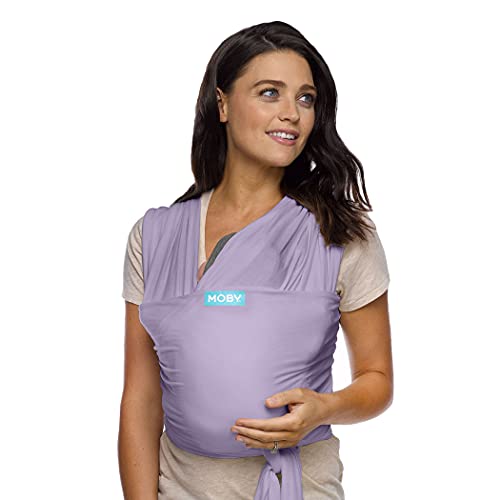 Moby Classic Baby Wrap Carrier - Soft & Breathable Infant Sling for Newborn to Toddler (Amethyst Purple) | Hands-Free Babywearing for Parents, Ergonomic Support for Shopping & Outdoor Activities
