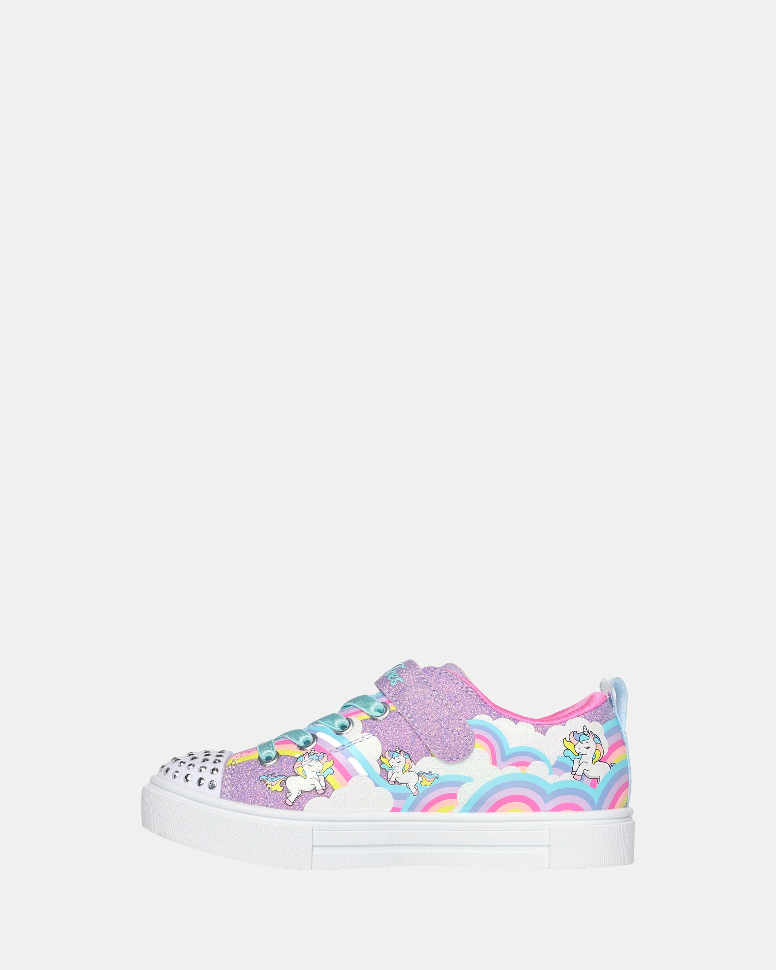 Twinkle Toes Sparks Jumpin Clouds Youth Sneakers - Lightweight Girls' Running Shoes in Lavender/Multi Color for School, Play & Outdoor Activities