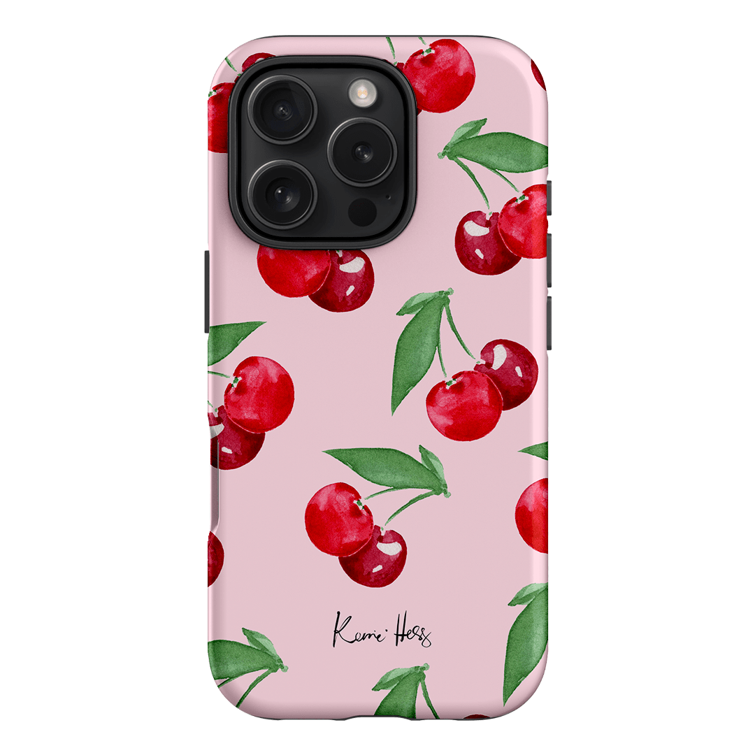 Cherry Rose Floral Pattern Phone Case for iPhone 15 14 13 12 Pro Max - Slim Protective Cover with Non-Slip Grip - Perfect for Everyday Use, Travel & Gift Giving