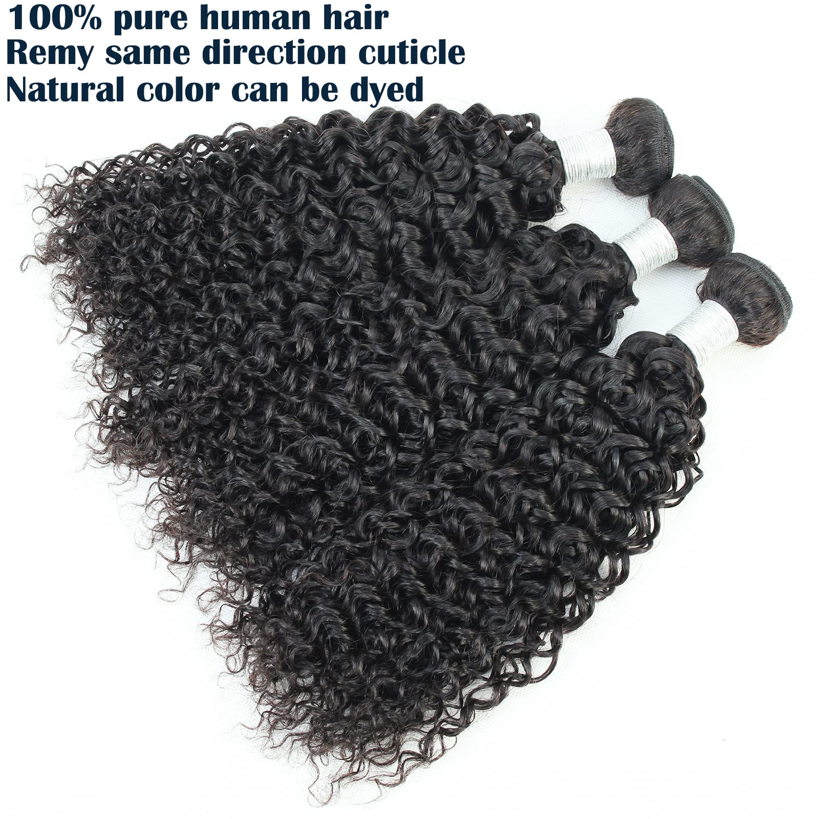 12A Brazilian Human Hair Bundles 22 24 26 Inch - 100% Unprocessed Remy Hair Extensions with Jerry Curl for Natural Look - Perfect for Weaving, Styling, and Special Occasions