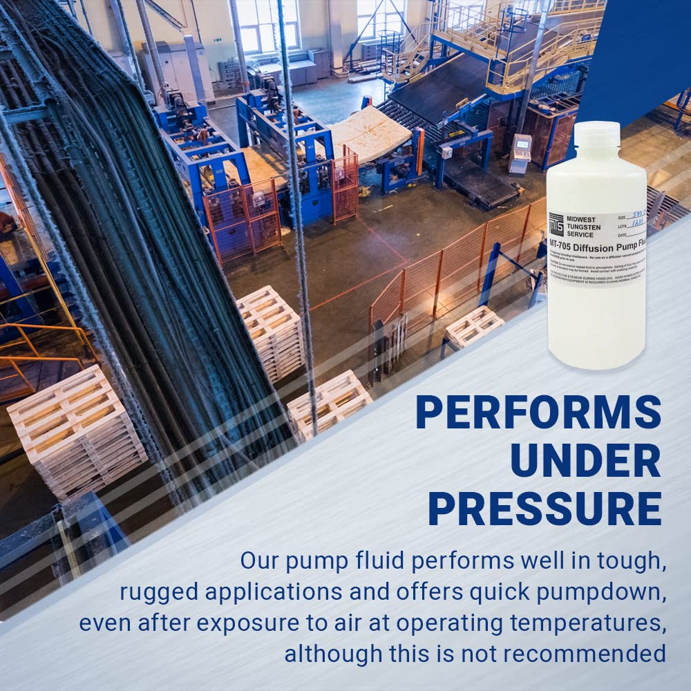 Midwest Tungsten MT-705 High Vacuum Diffusion Pump Oil - 500cc | Dow Corning Equivalent | Hydrolysis & Oxidation Resistant | Free MSDS Sheet | Ideal for Laboratory, Industrial Vacuum Systems & Semiconductor Manufacturing