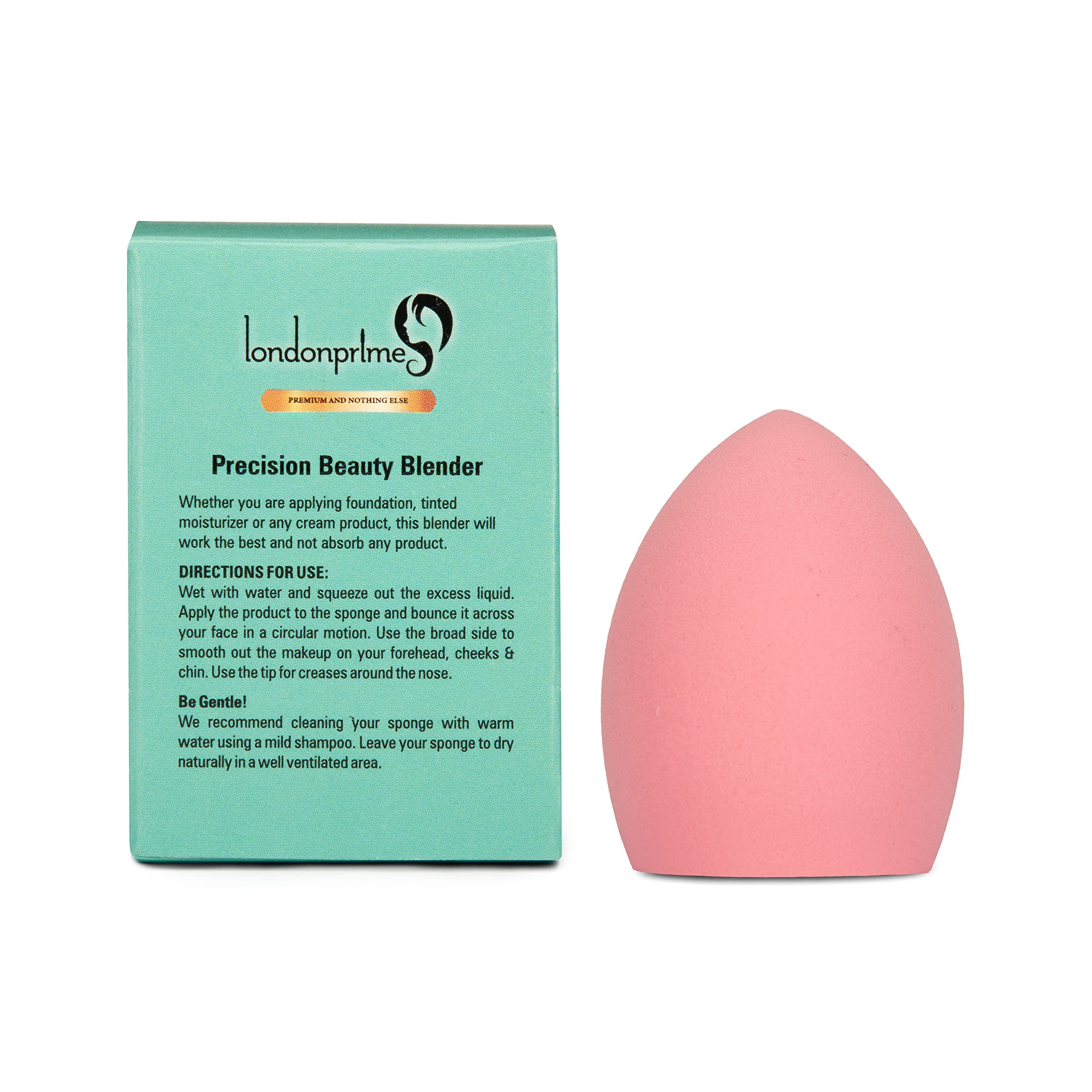 London Prime Precision Sponge Beauty Blender - Pink Makeup Sponge for Flawless Foundation & Concealer Application - Perfect for Professional Makeup & Everyday Use