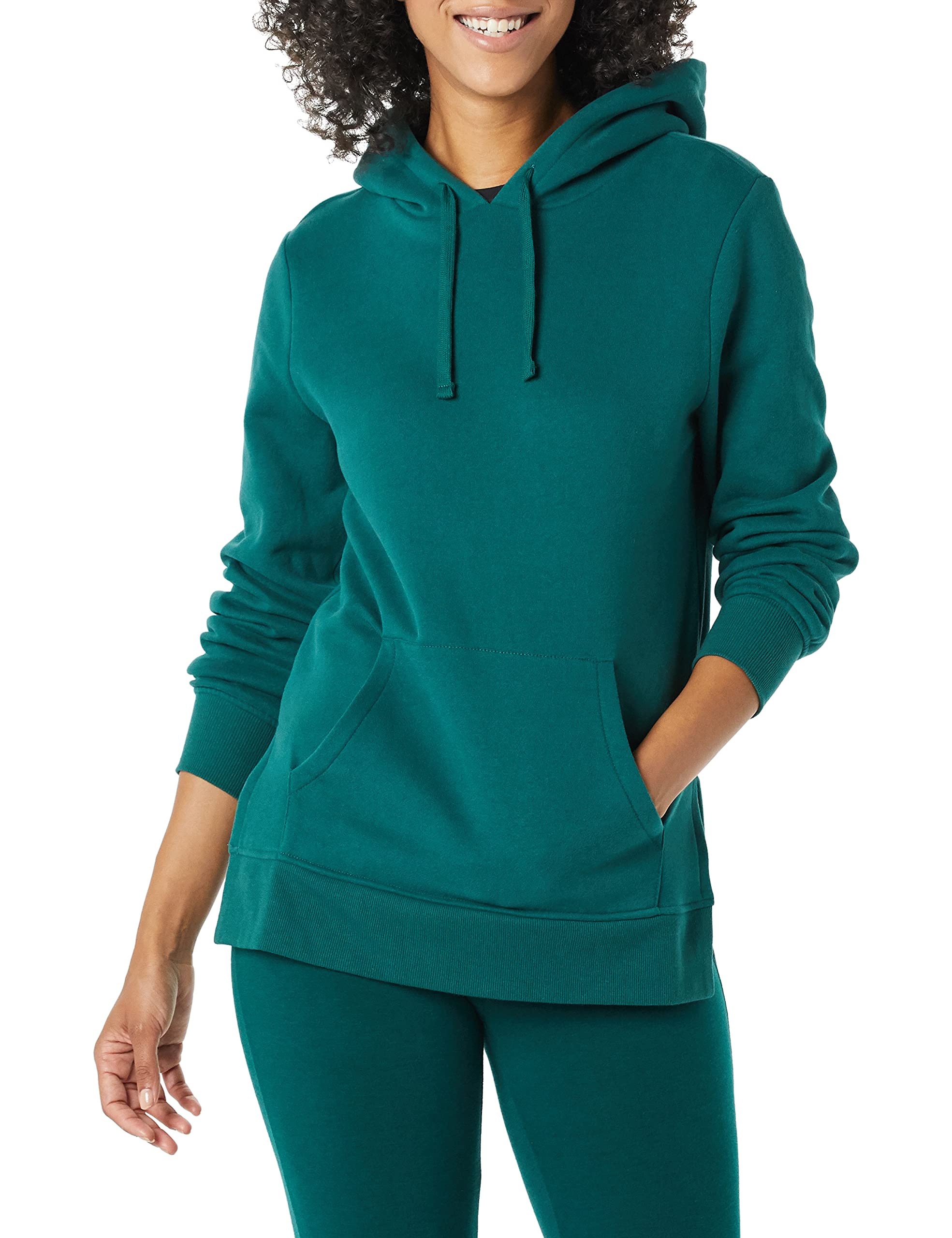 Amazon Essentials Women's Fleece Hooded Tunic Sweatshirt - Soft Cozy Pullover for Casual Wear, Lounge & Outdoor Activities